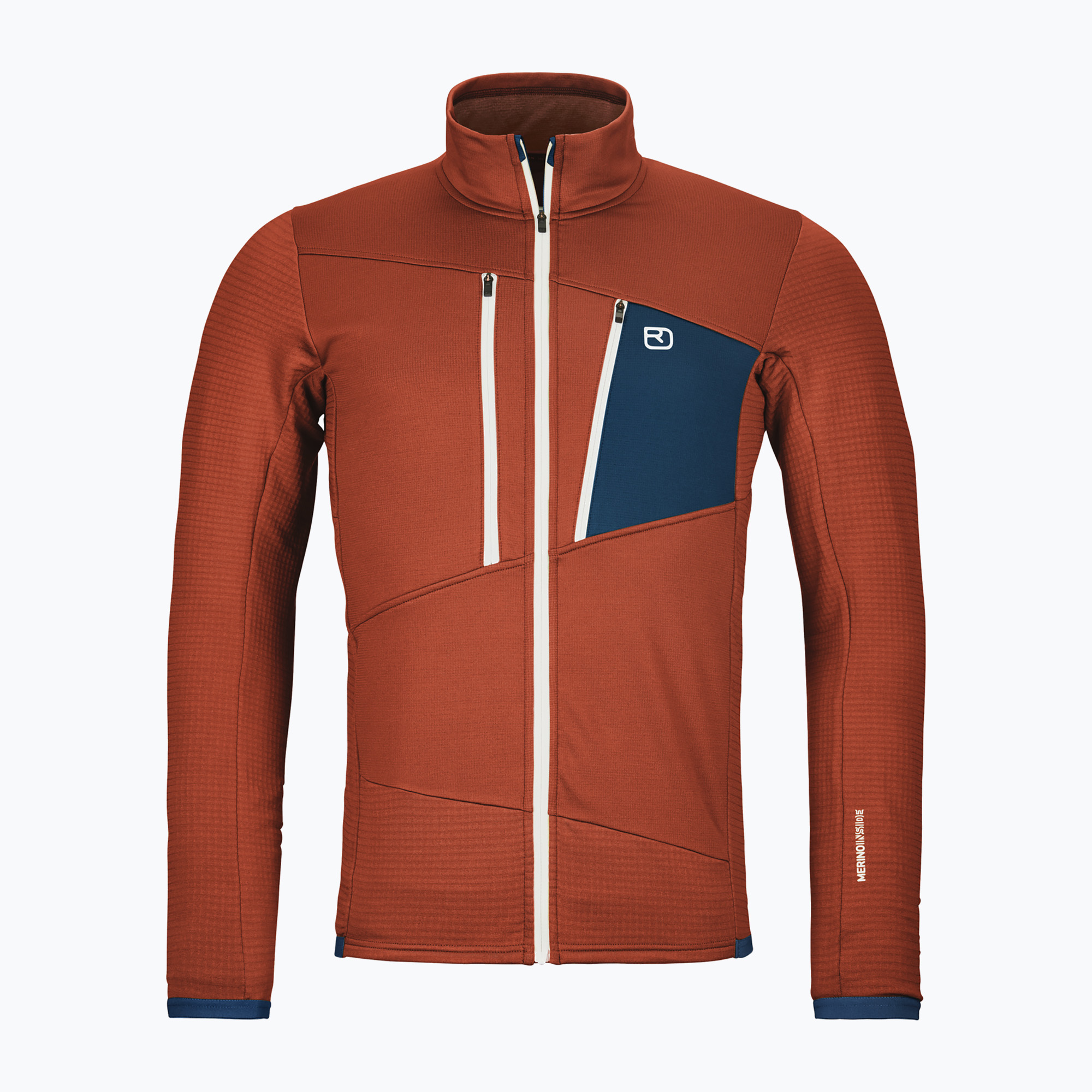Men's ORTOVOX Fleece Grid sweatshirt clay orange (L)