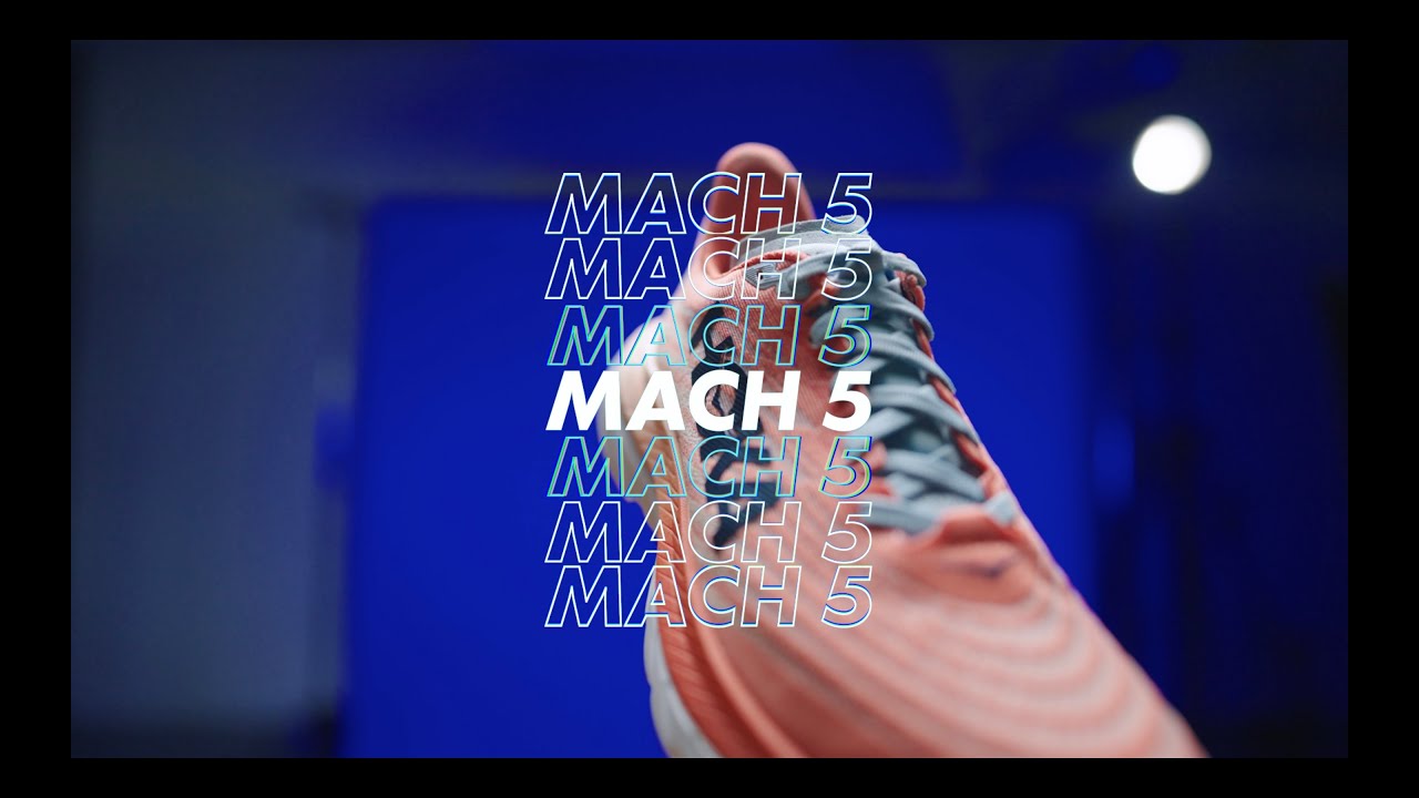 HOKA Mach 5 men's running shoes blue/yellow 1127893-CEPR