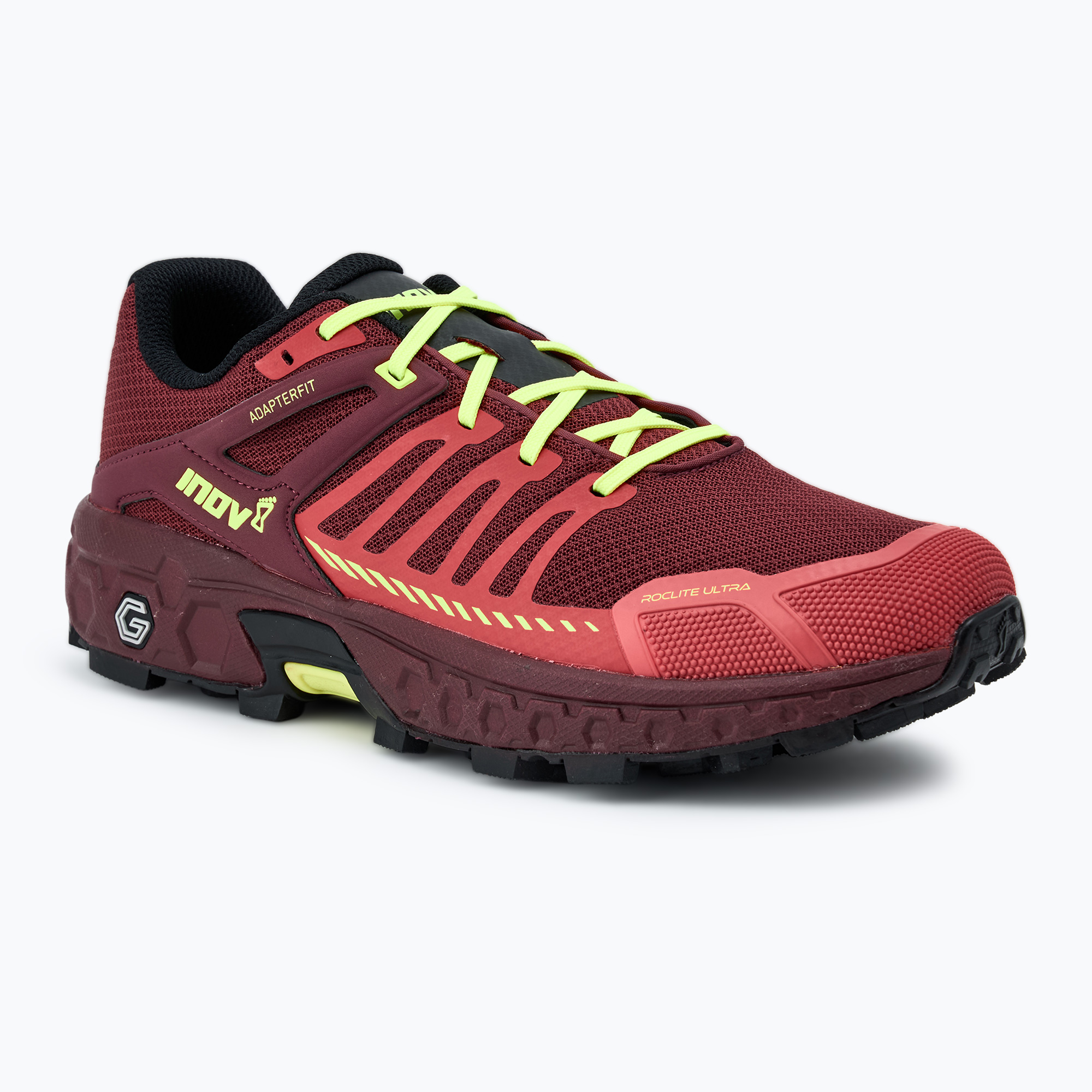 Men's running shoes Inov-8 Roclite Ultra G 320 dark red/red/yellow (42.5 EU)