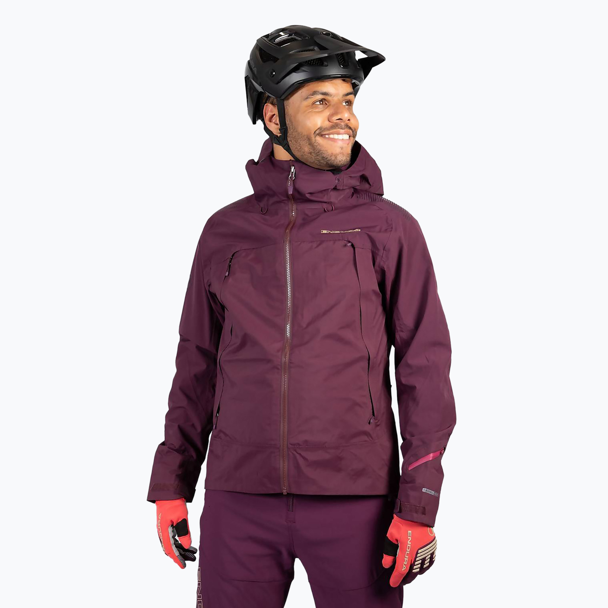 Men's cycling jacket Endura MT500 Waterproof II aubergine (M)