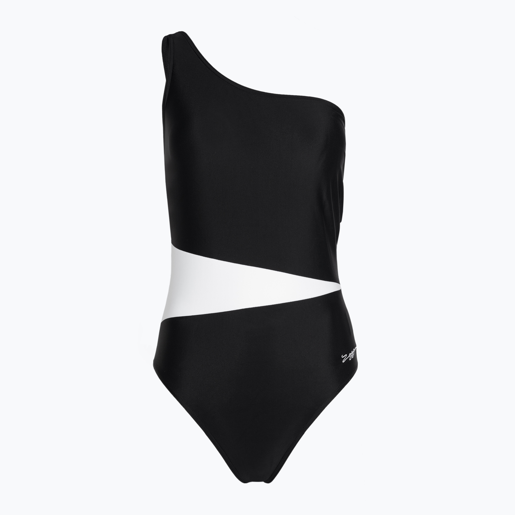 Women's one-piece swimsuit Zoggs Lattice One Shoulder blue / white (40 DE)