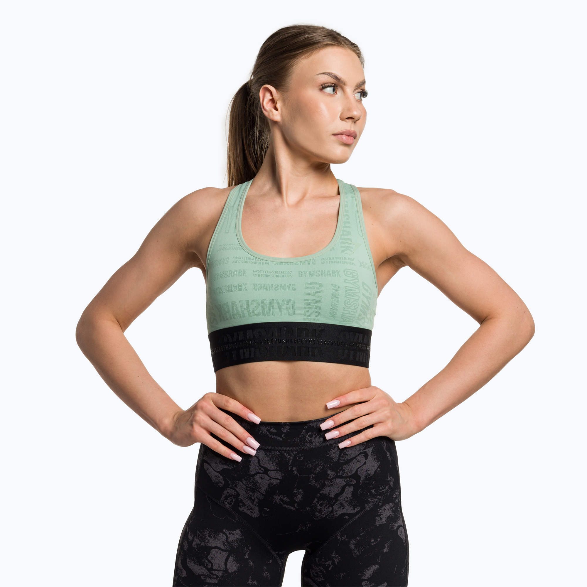 Gymshark Vision Sports green/black fitness bra (L)