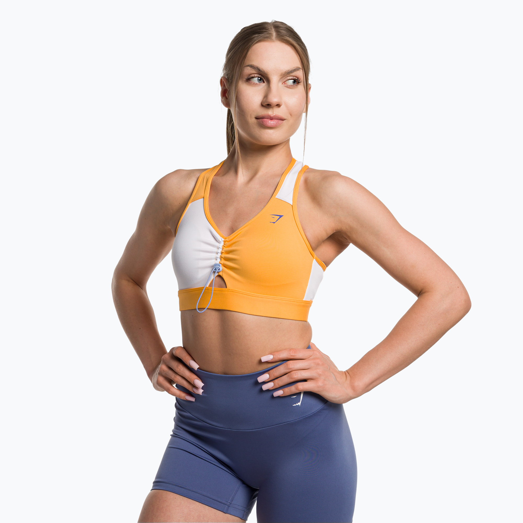Gymshark Pulse Sports apricot orange/white fitness bra (XS)