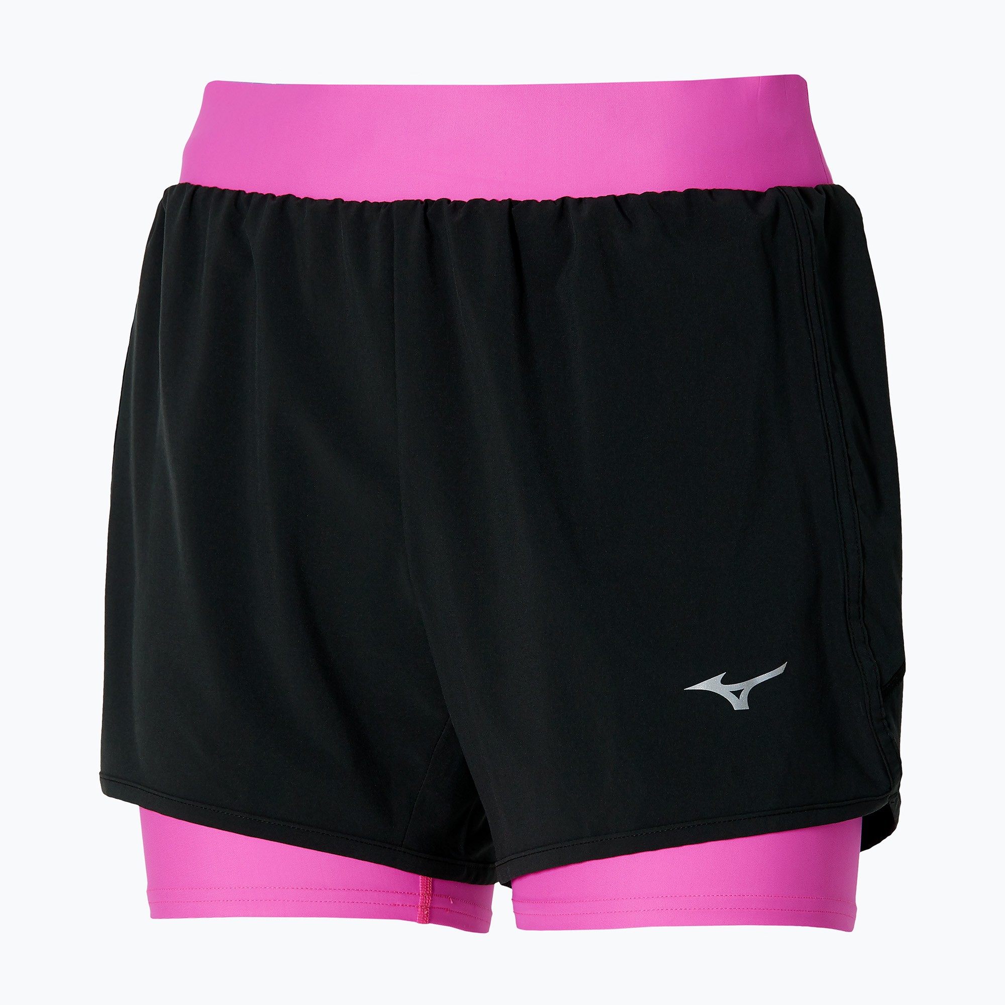 Women's running shorts Mizuno ER 4.5 2in1 black/pink (XS)