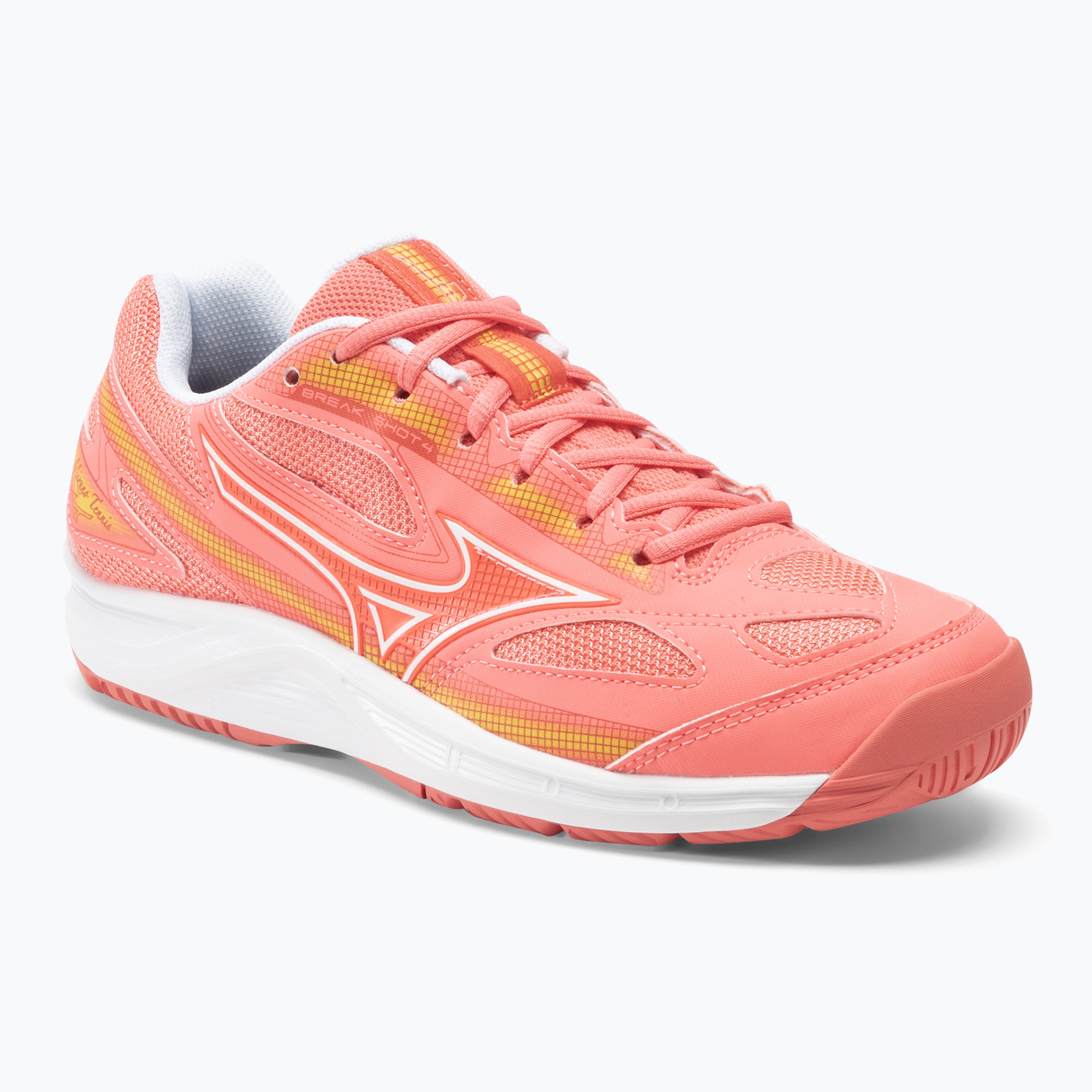 Women's tennis shoes Mizuno Break Shot 4 AC candy coral / white / fusion coral (38.5 EU)