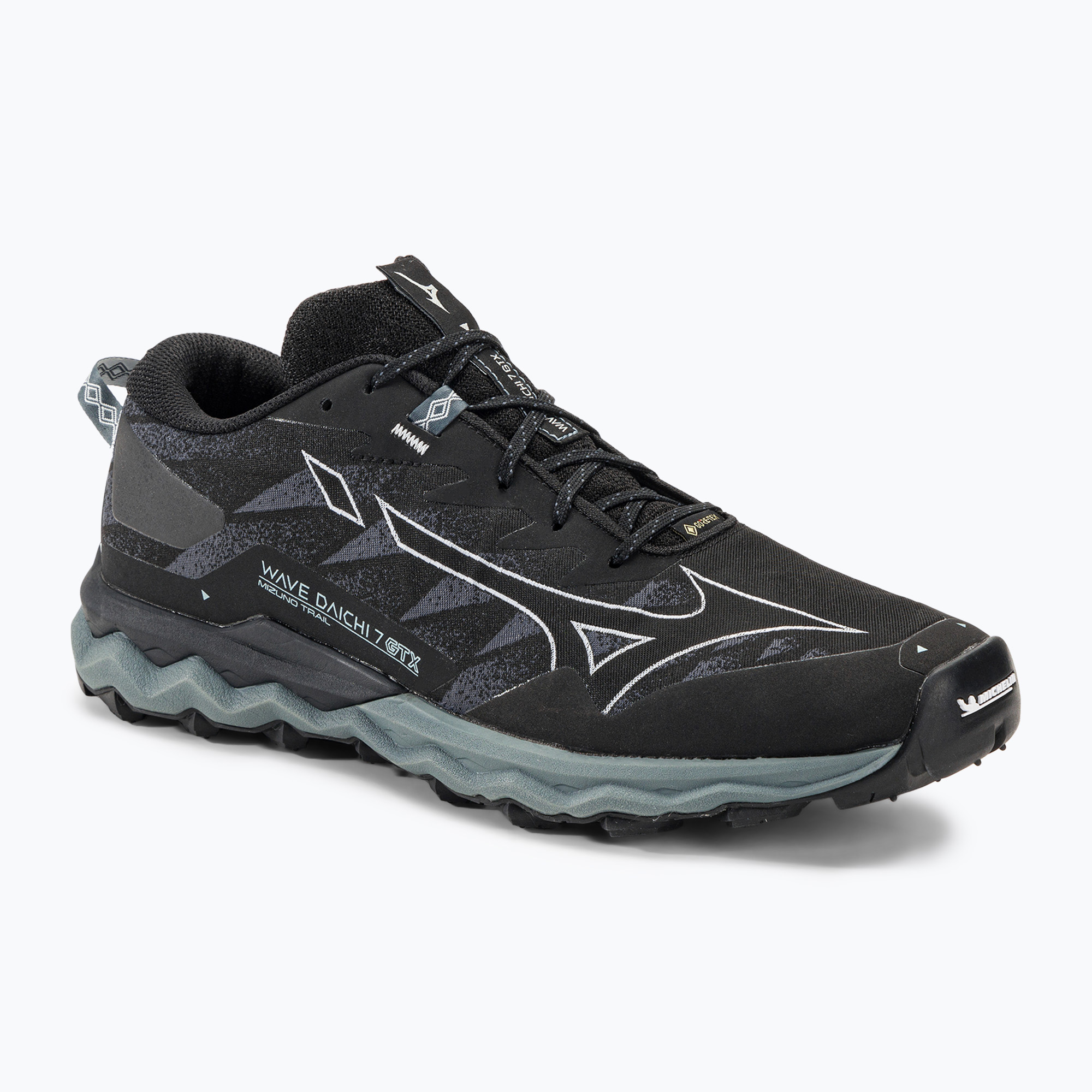 Men's running shoes Mizuno Wave Daichi 7 GTX black/ombre blue/stormy weather (44.5 EU)