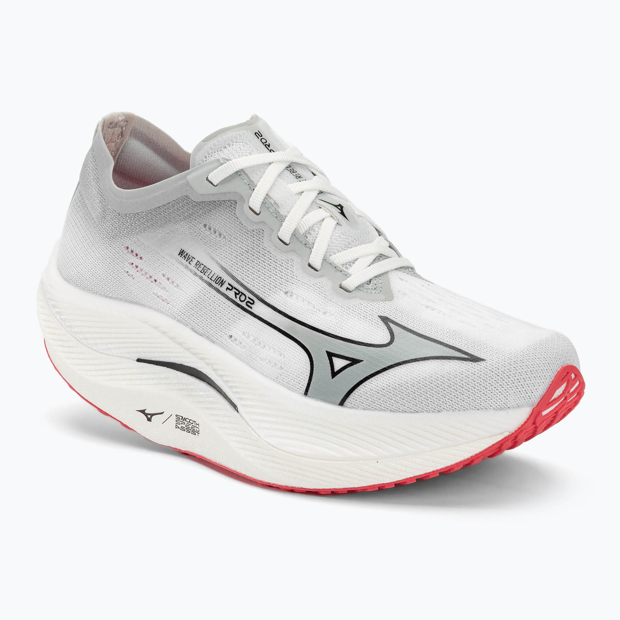 Women's running shoes Mizuno Wave Rebellion Pro 2 white/harbor mist/cayenne (40.5 EU)