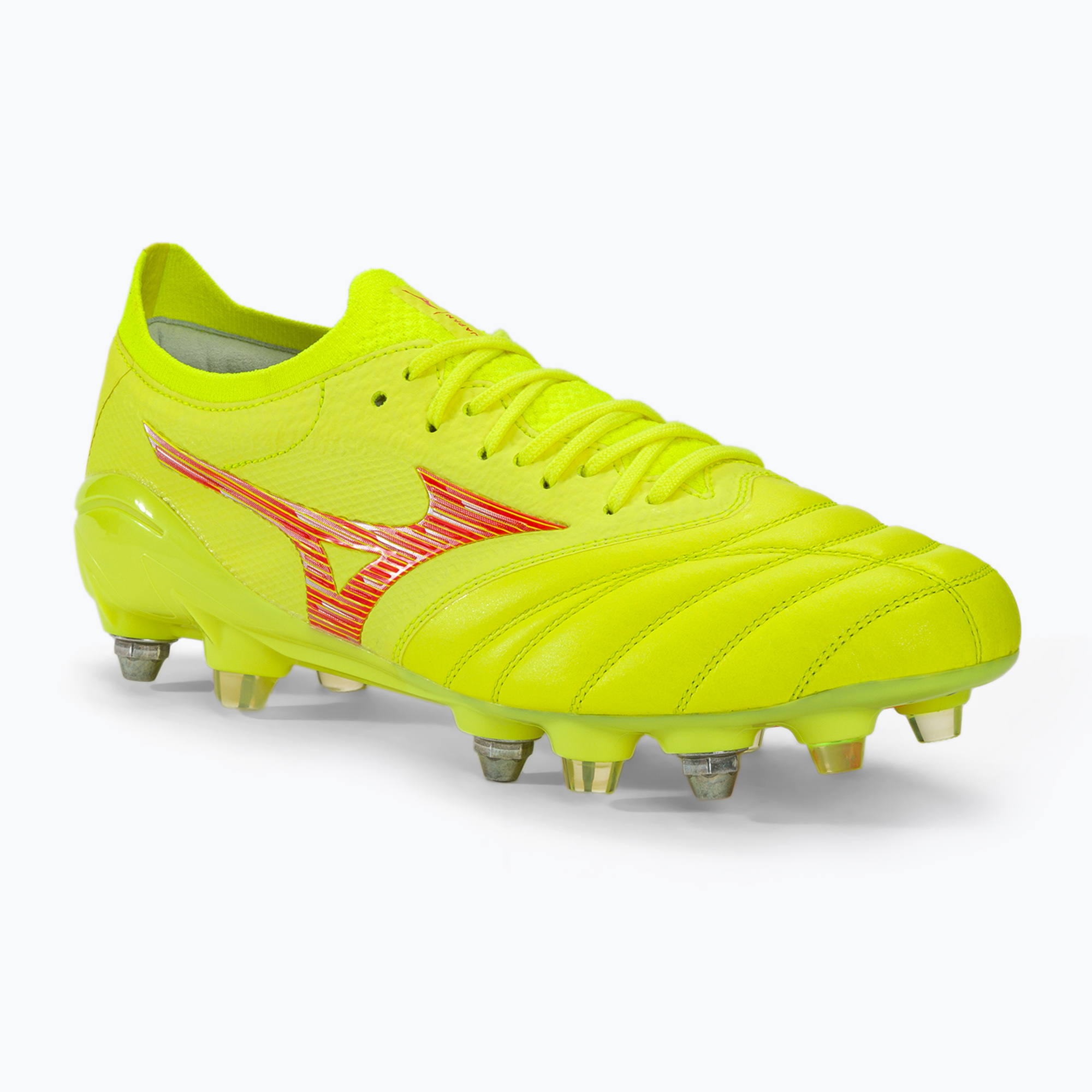 Mizuno Morelia Neo IV Β Japan Mix safety yellow/flery coral 2/safety yellow men's football boots (44 EU)