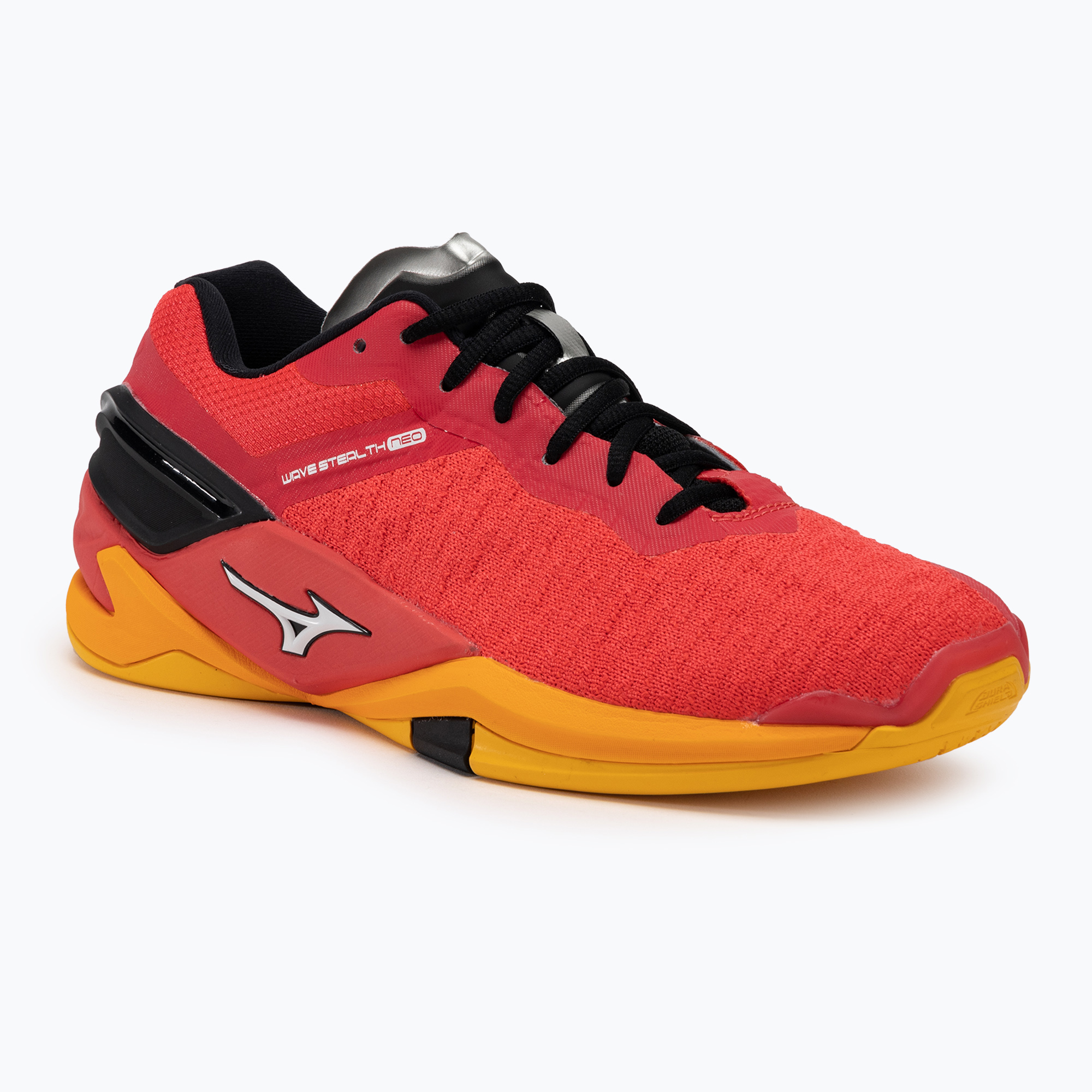 Men's handball shoes Mizuno Wave Stealth Neo radiant red/white/carrot curl (42.5 EU)