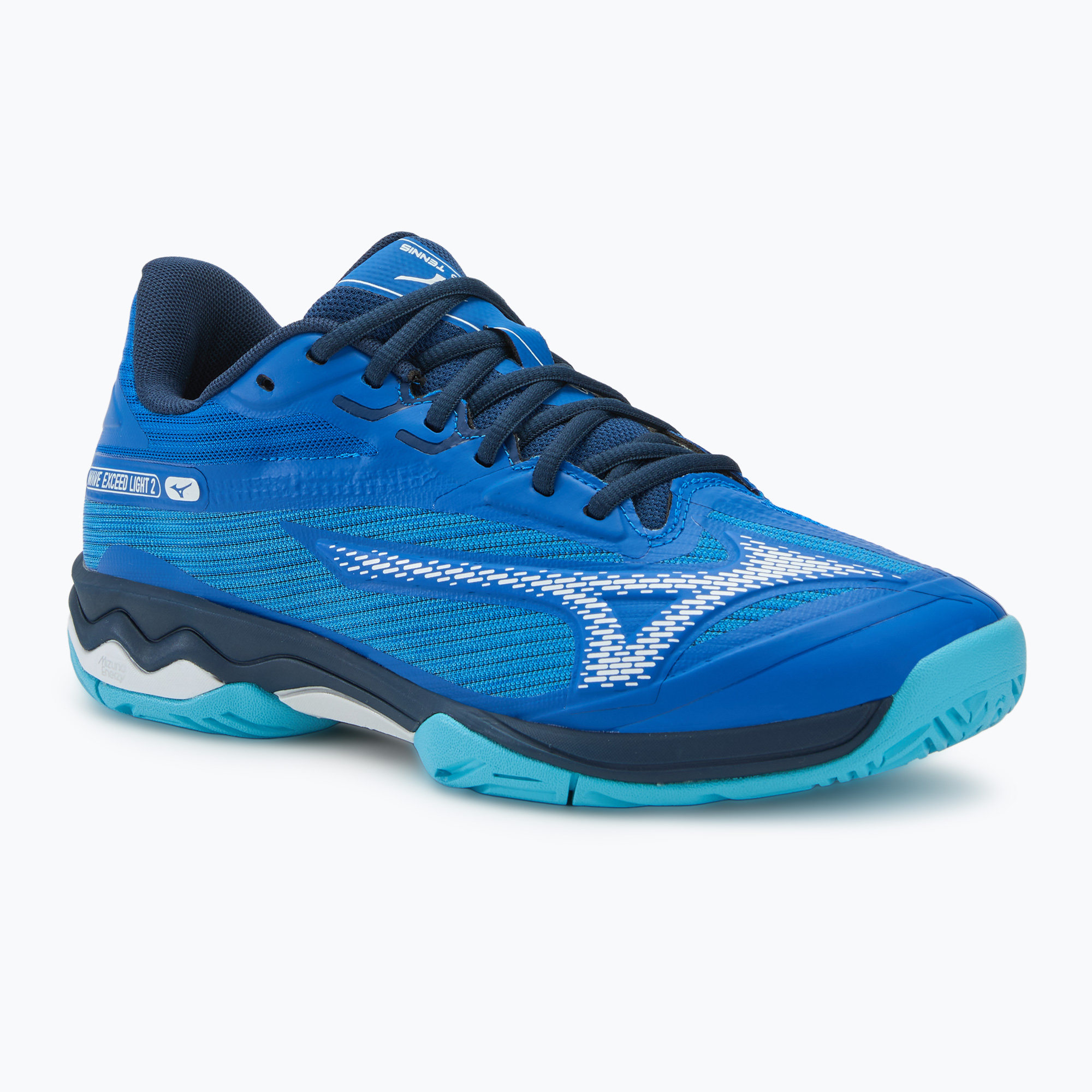Men's tennis shoes Mizuno Wave Exceed Light 2 AC mugen blue/white/river blue (44.5 EU)