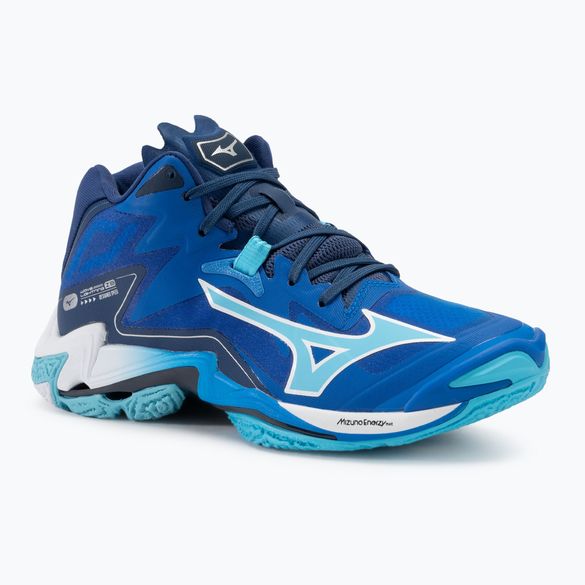 Men's volleyball shoes Mizuno Wave Lightning Z8 Mid mugen blue/white/estate blue (40.5 EU)