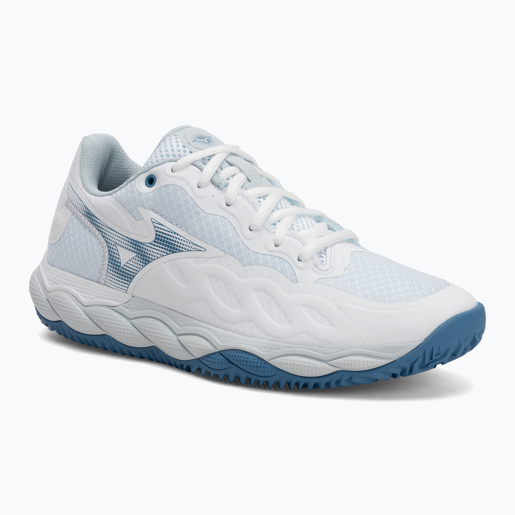 Women's tennis shoes Mizuno Wave Enforce Court CC white/ parisian blue/ plein air (38.5 EU)