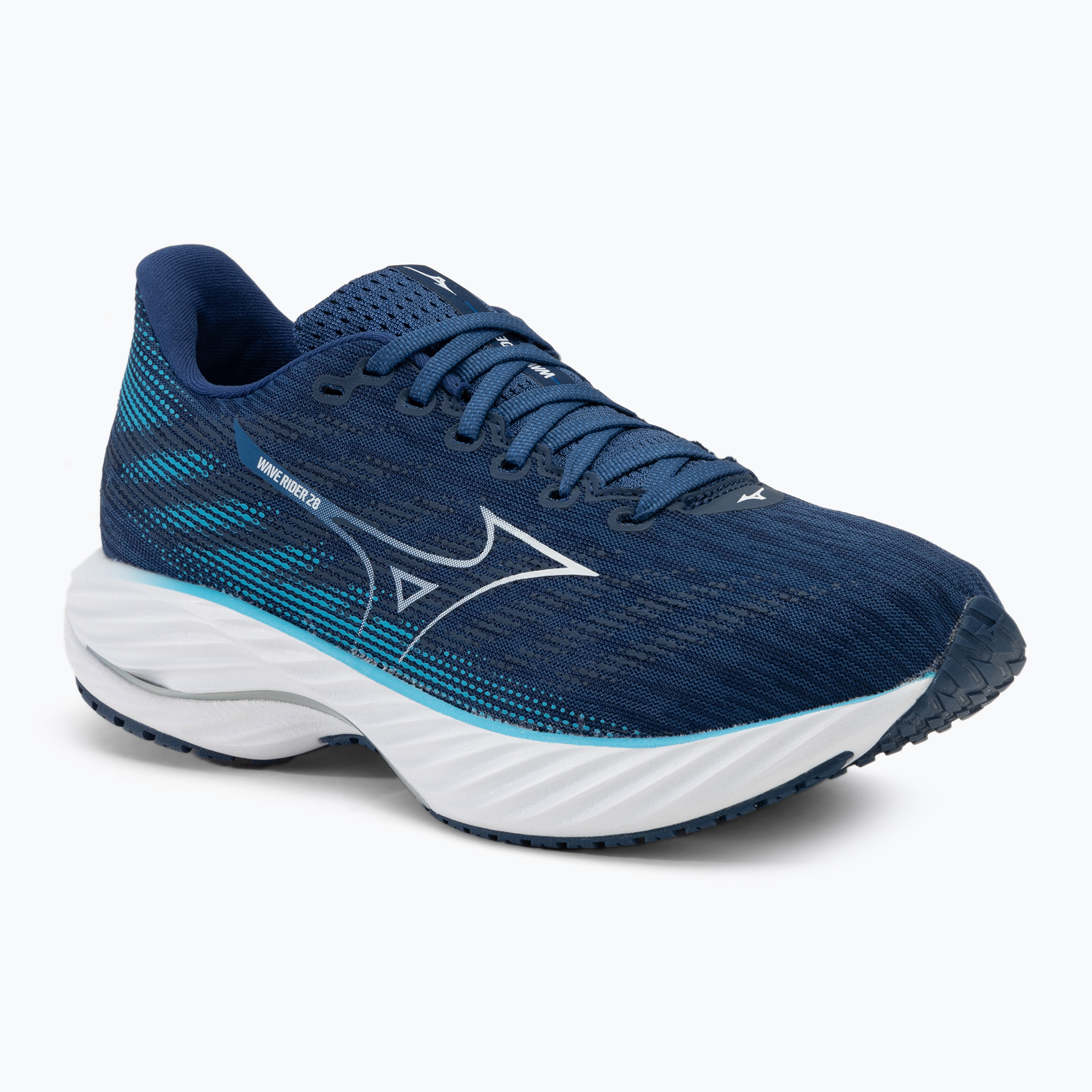 Men's running shoes Mizuno Wave Rider 28 estate blue/white/river blue (46.5 EU)