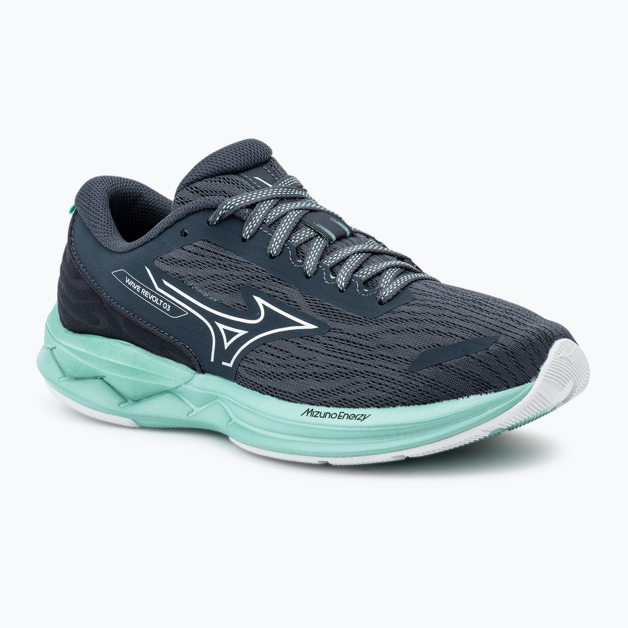 Women's running shoes Mizuno Wave Revolt 3 india ink/neo silver/dusty jade green (37 EU)