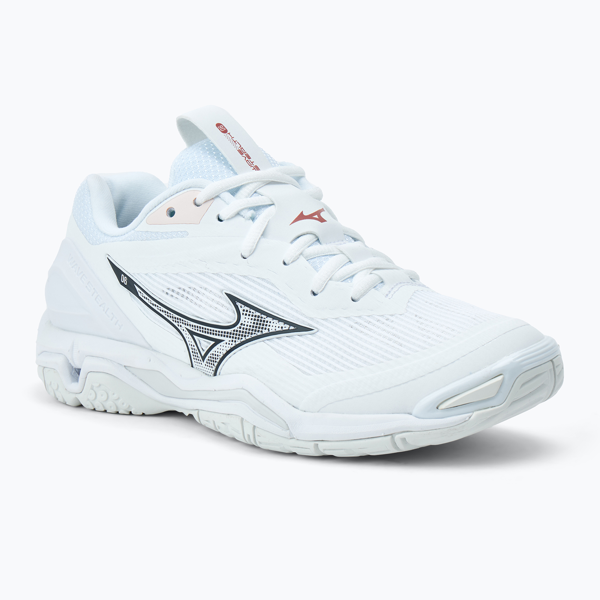 Women's handball shoes Mizuno Wave Stealth 6 white/aleutian/cloud pink (36.5 EU)