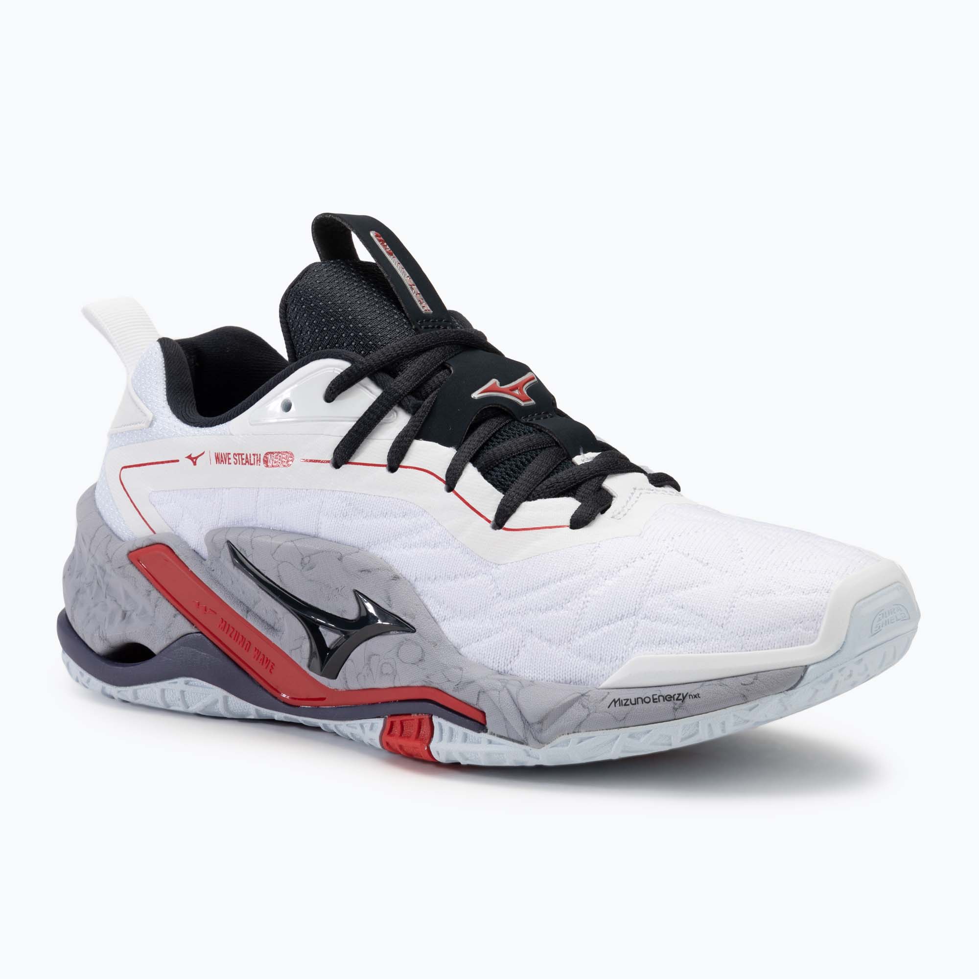 Men's handball shoes Mizuno Wave Stealth Neo 2 white/salsa/black (40.5 EU)