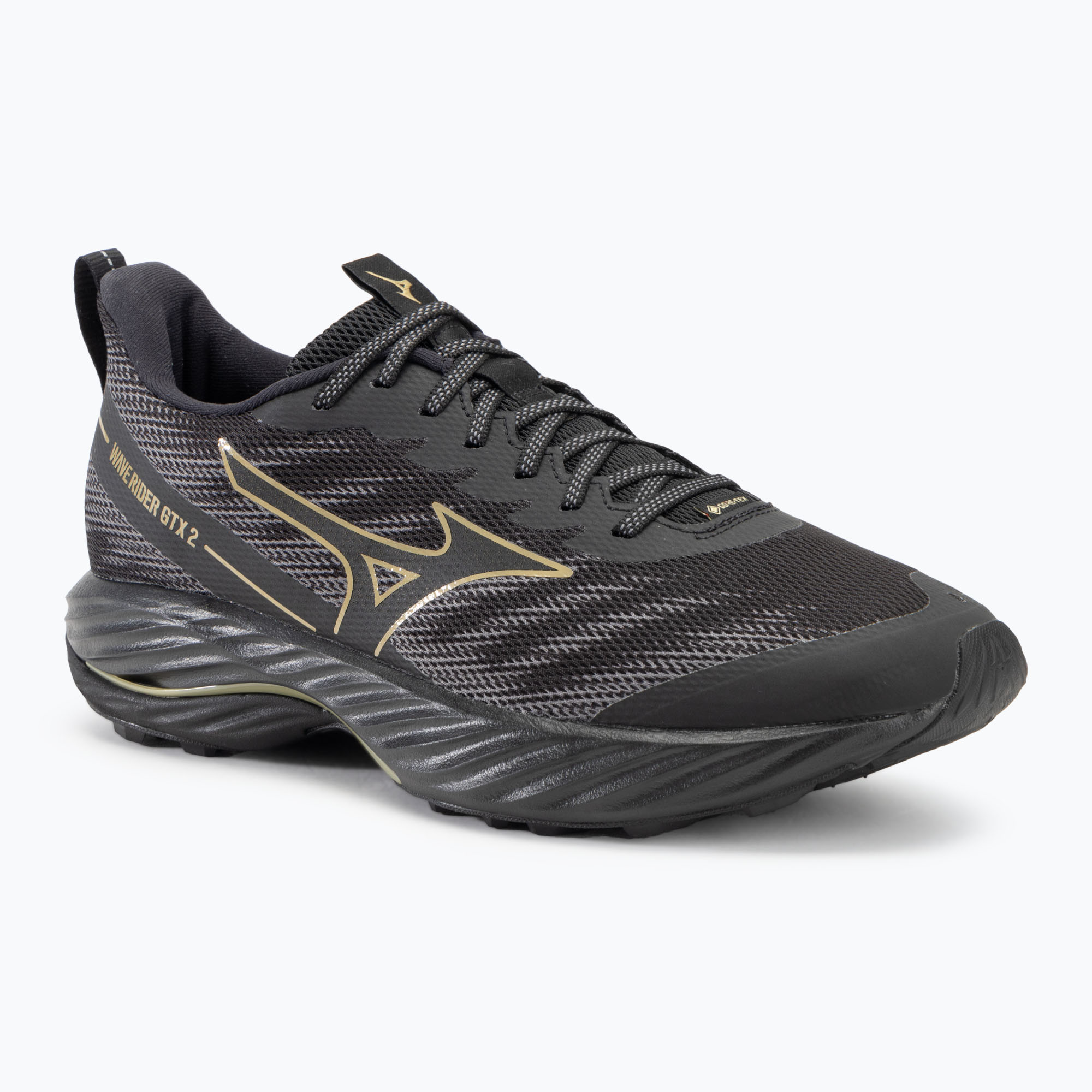 Men's running shoes Mizuno Wave Rider GTX 2 black/golden halo/quiet shade (40.5 EU)