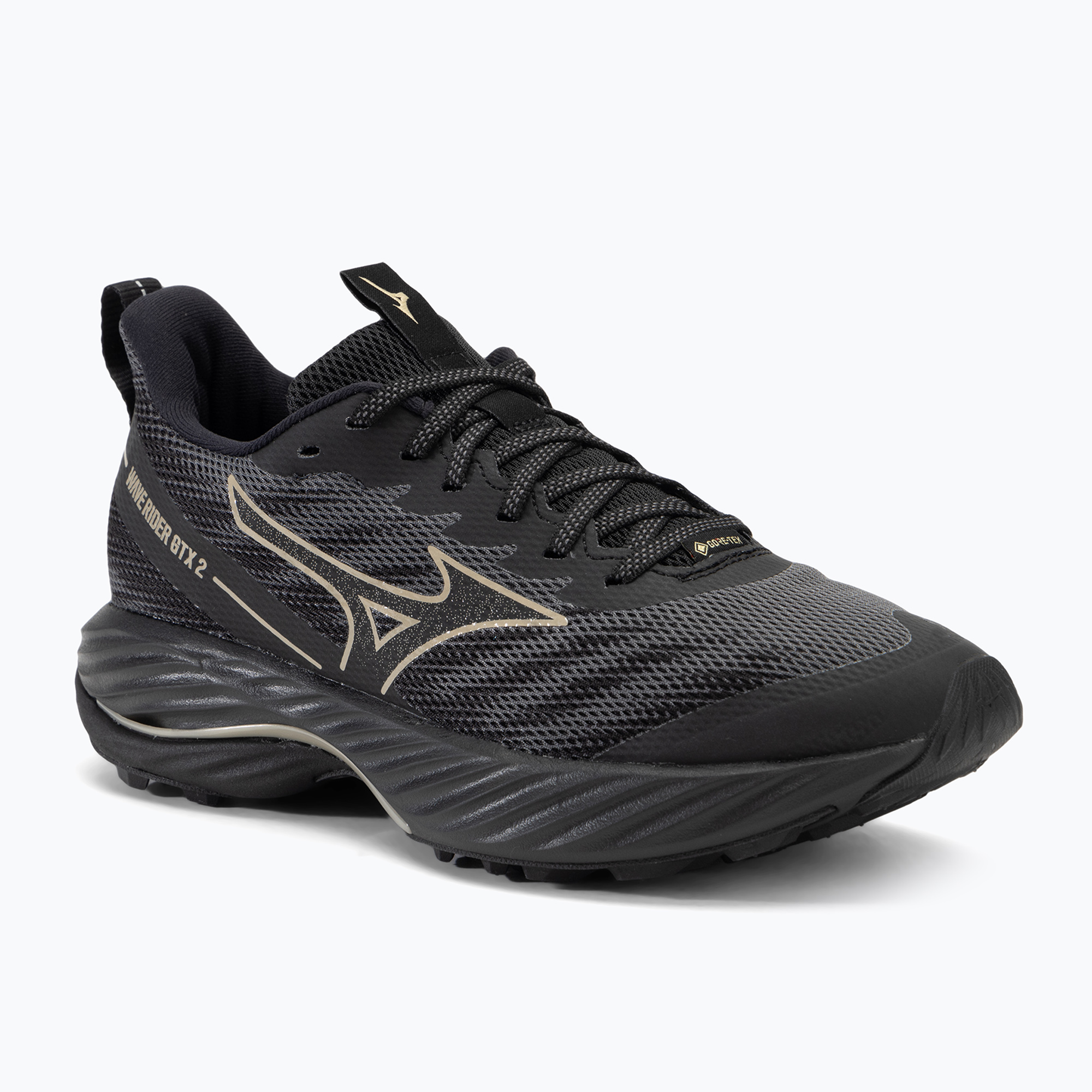 Women's running shoes Mizuno Wave Rider GTX 2 iron gate/ge gold/black (41 EU)