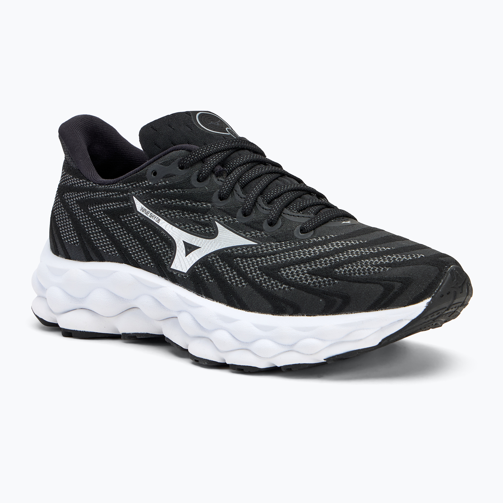 Women's running shoes Mizuno Wave Sky 8 black/silver/white (38.5 EU)