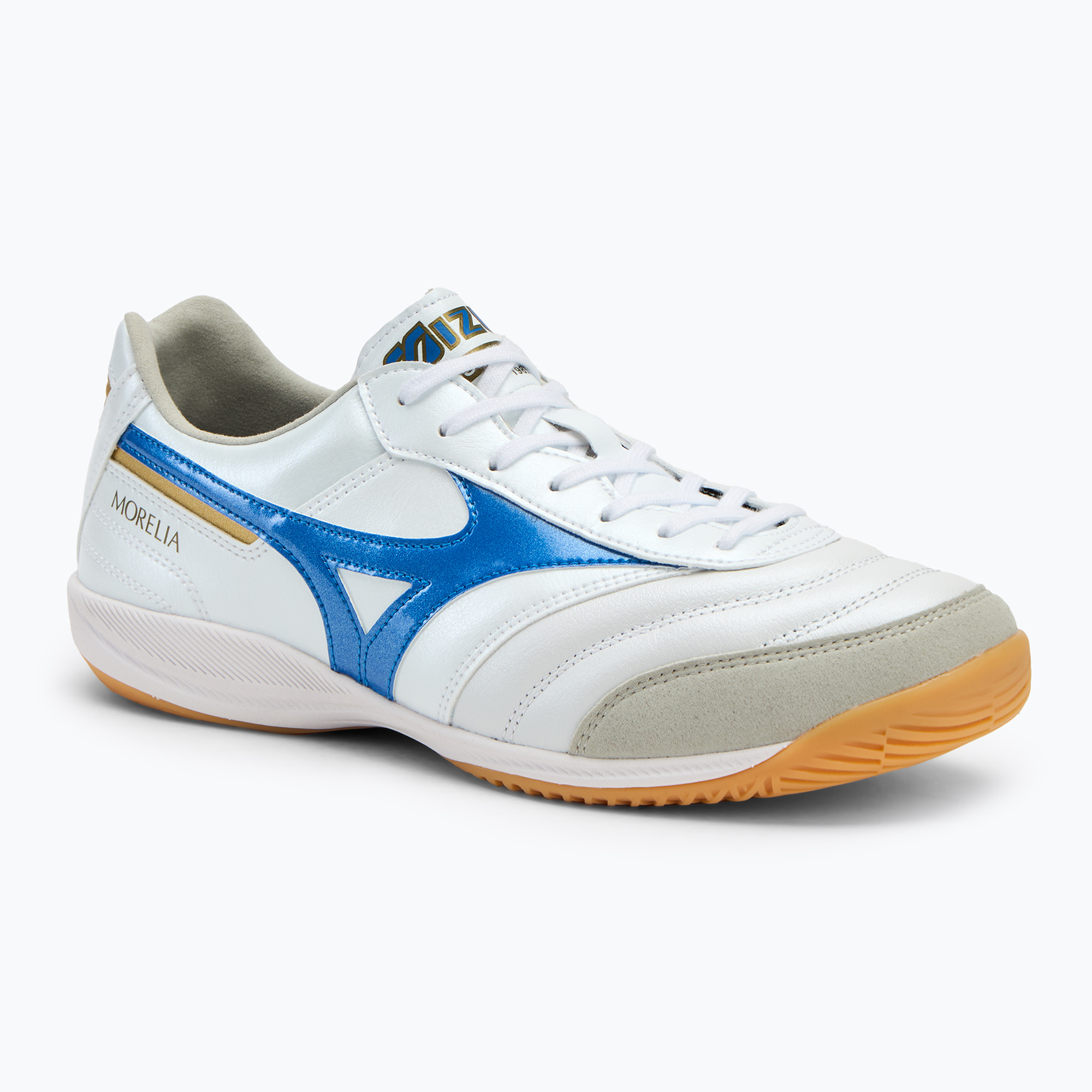 Mizuno Morelia Sala Elite IN men's football boots white/laser blue/gold