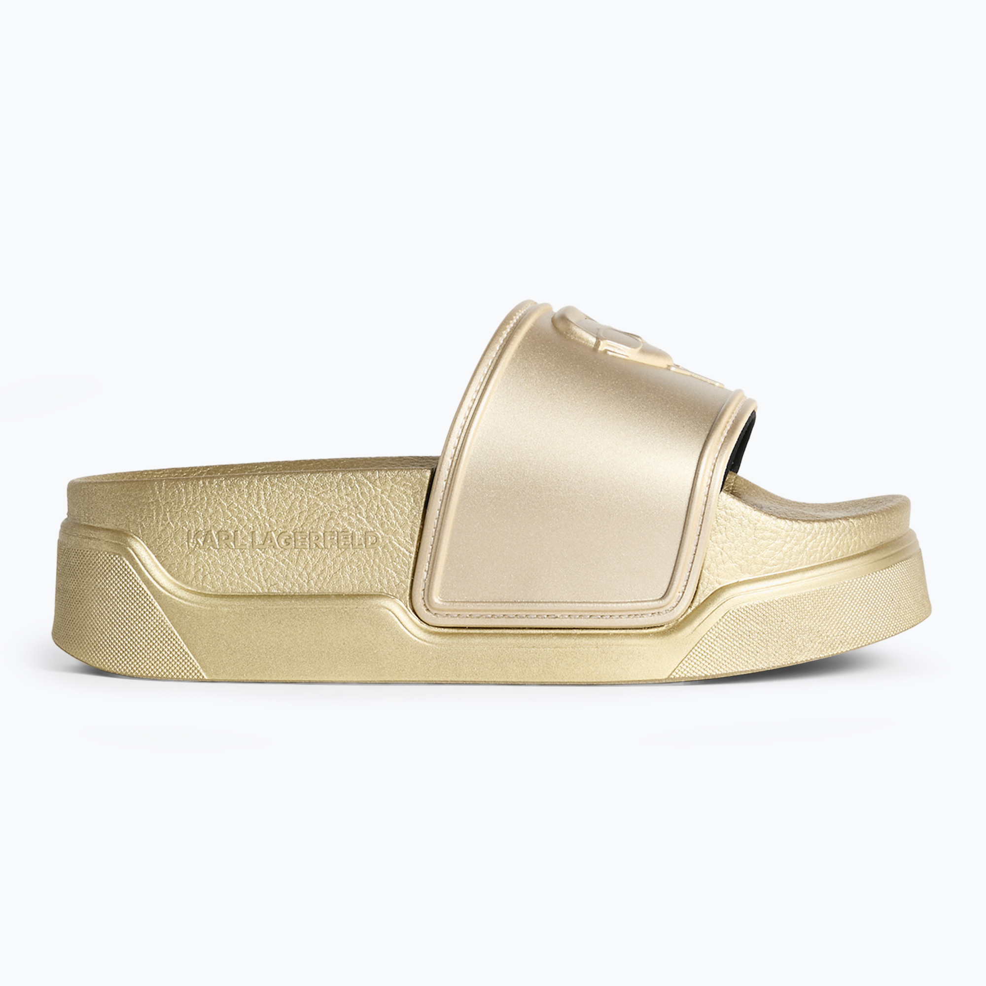 KARL LAGERFELD women's flip-flops Condominium Nft Relief gold rubber (41 EU)