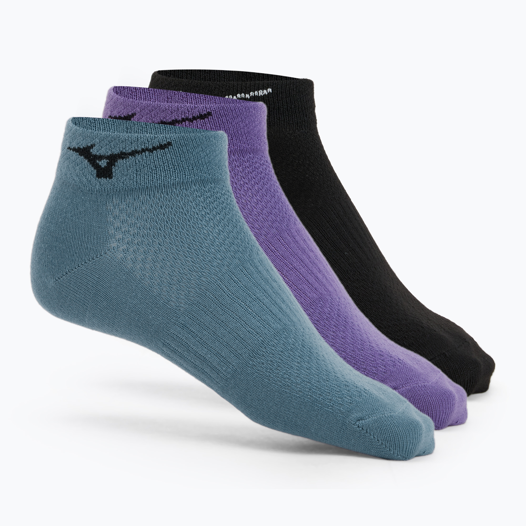 Mizuno Training Mid socks 3 pairs black / citadel / paisley purple (M)