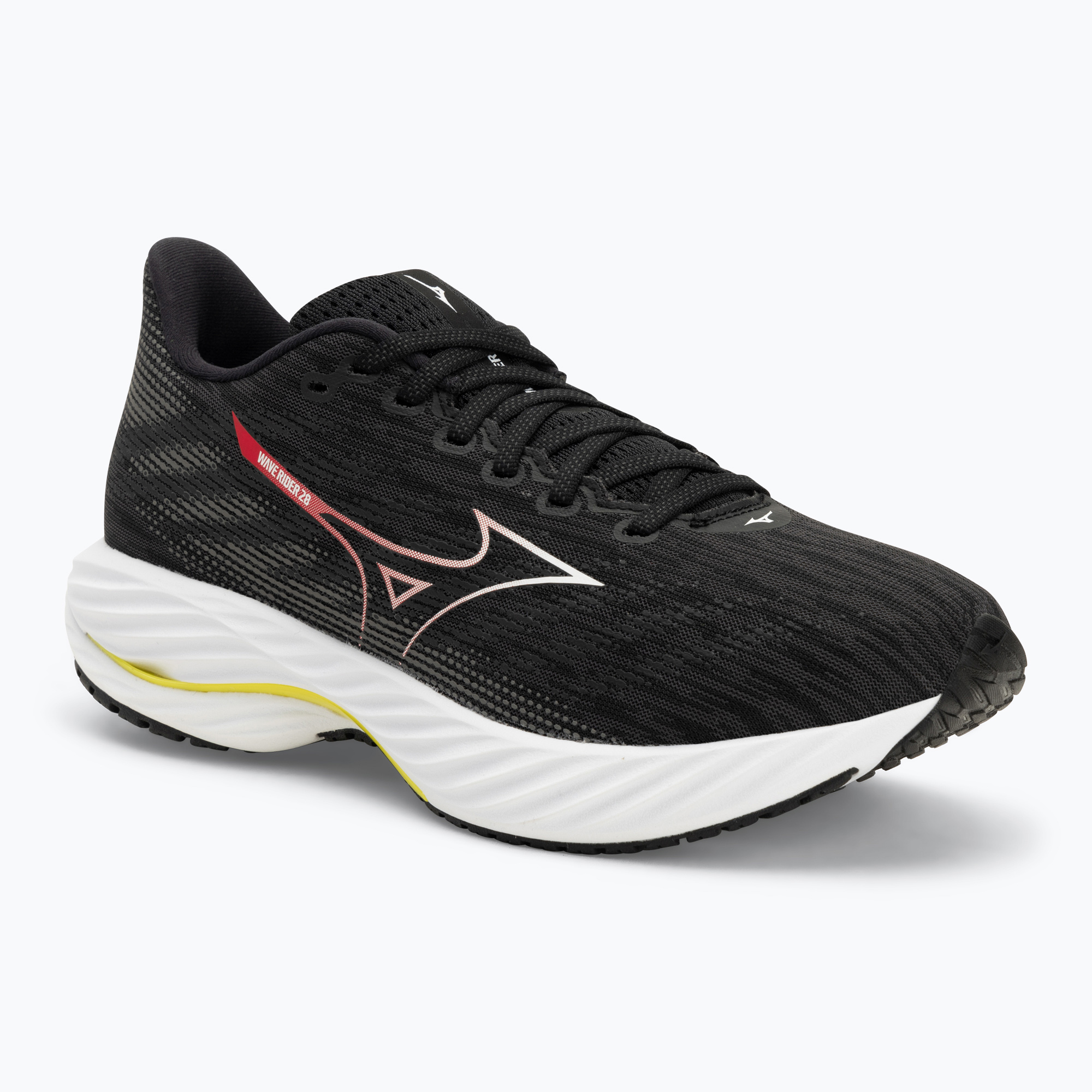 Men's running shoes Mizuno Wave Rider 28 black/white/ evening primrose (45 EU)