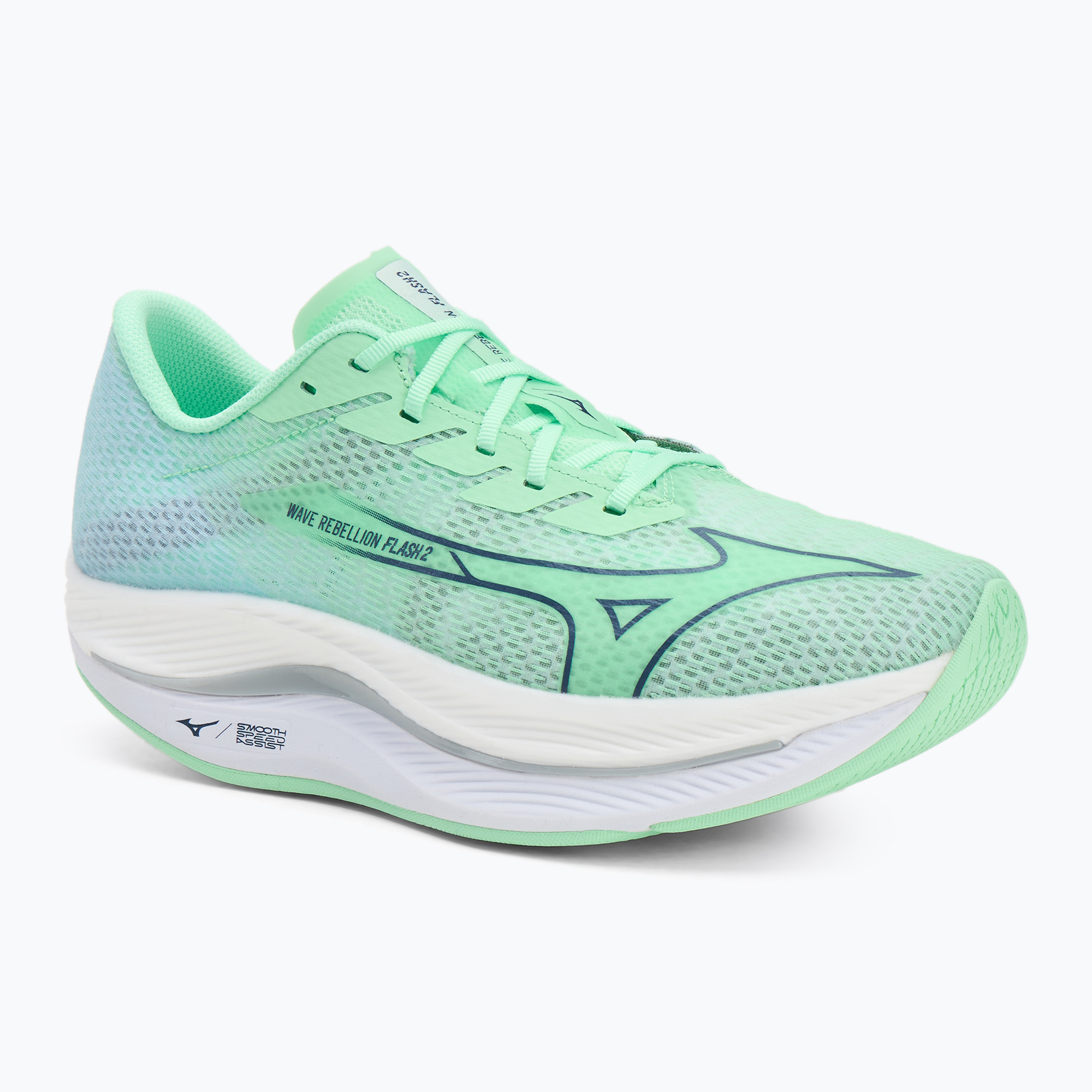 Men's running shoes Mizuno Wave Rebellion Flash 2 neo mint/vintage indigo/hint of mint (43 EU)