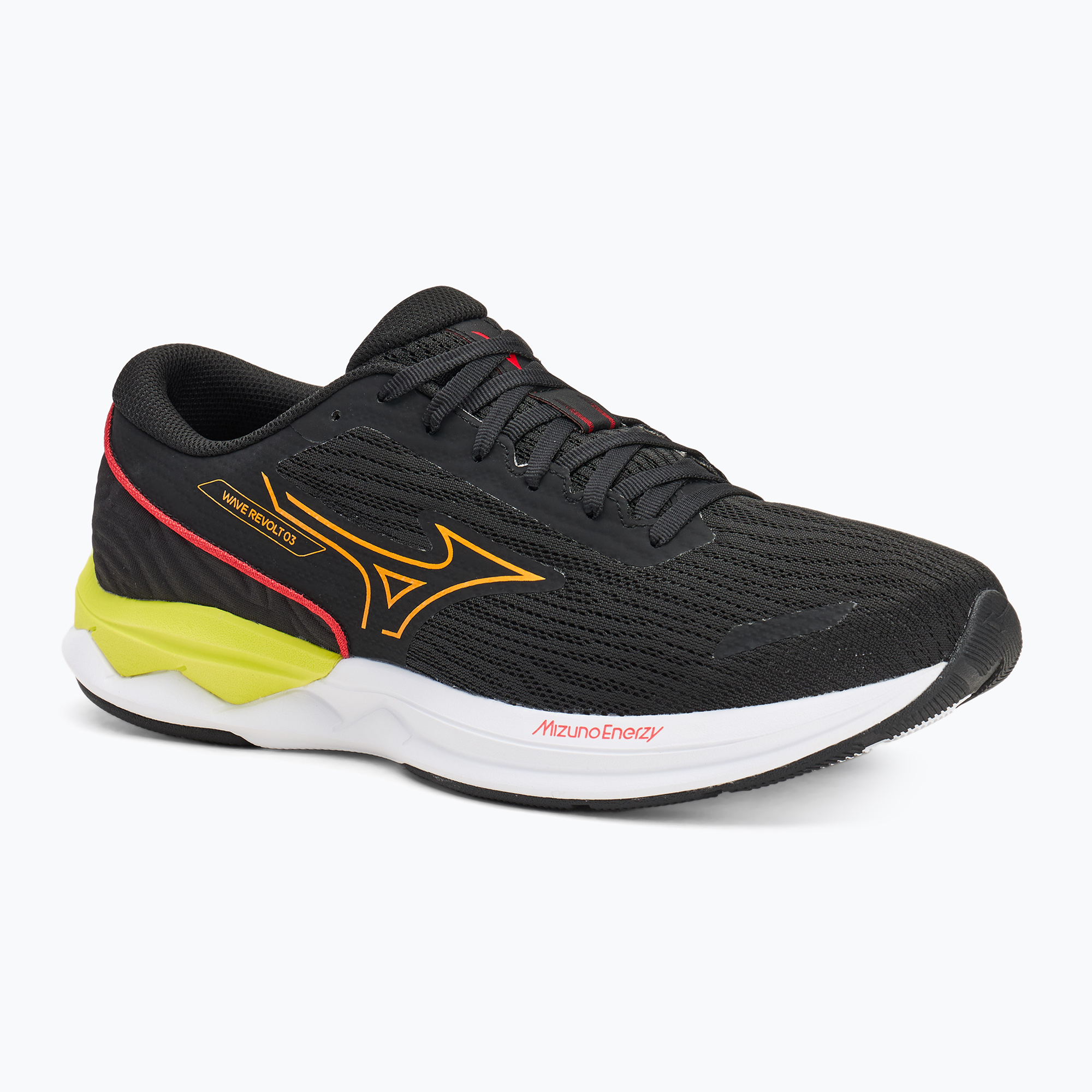 Men's running shoes Mizuno Wave Revolt 3 black/bright marigold/evening primrose (44 EU)
