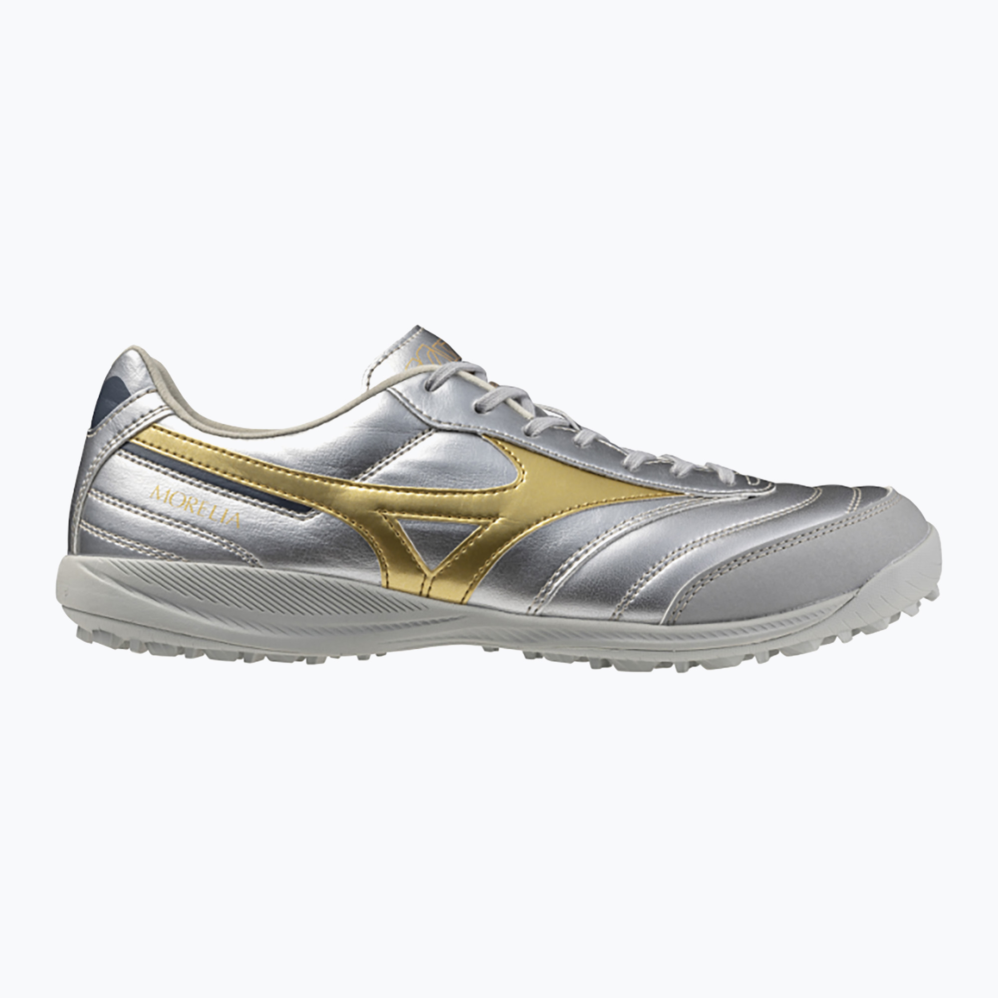 Men's football boots Mizuno Morelia Sala Pro TF galaxy silver/gold/gold (44.5 EU)