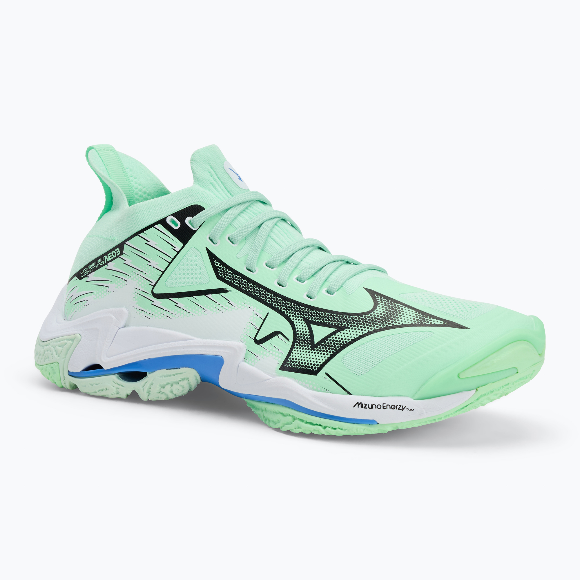 Mizuno Wave Lightning Neo 3 volleyball shoes mint/black/frontier blue (43 EU)