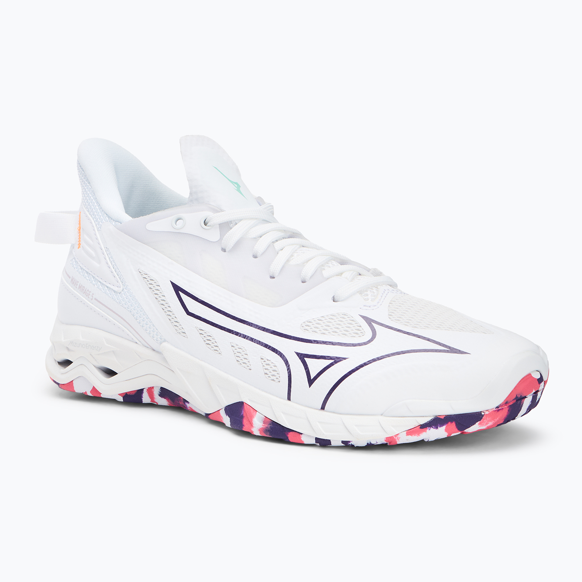 Mizuno Wave Mirage 5 white/violet indigo/camellia rose shoes (39 EU)