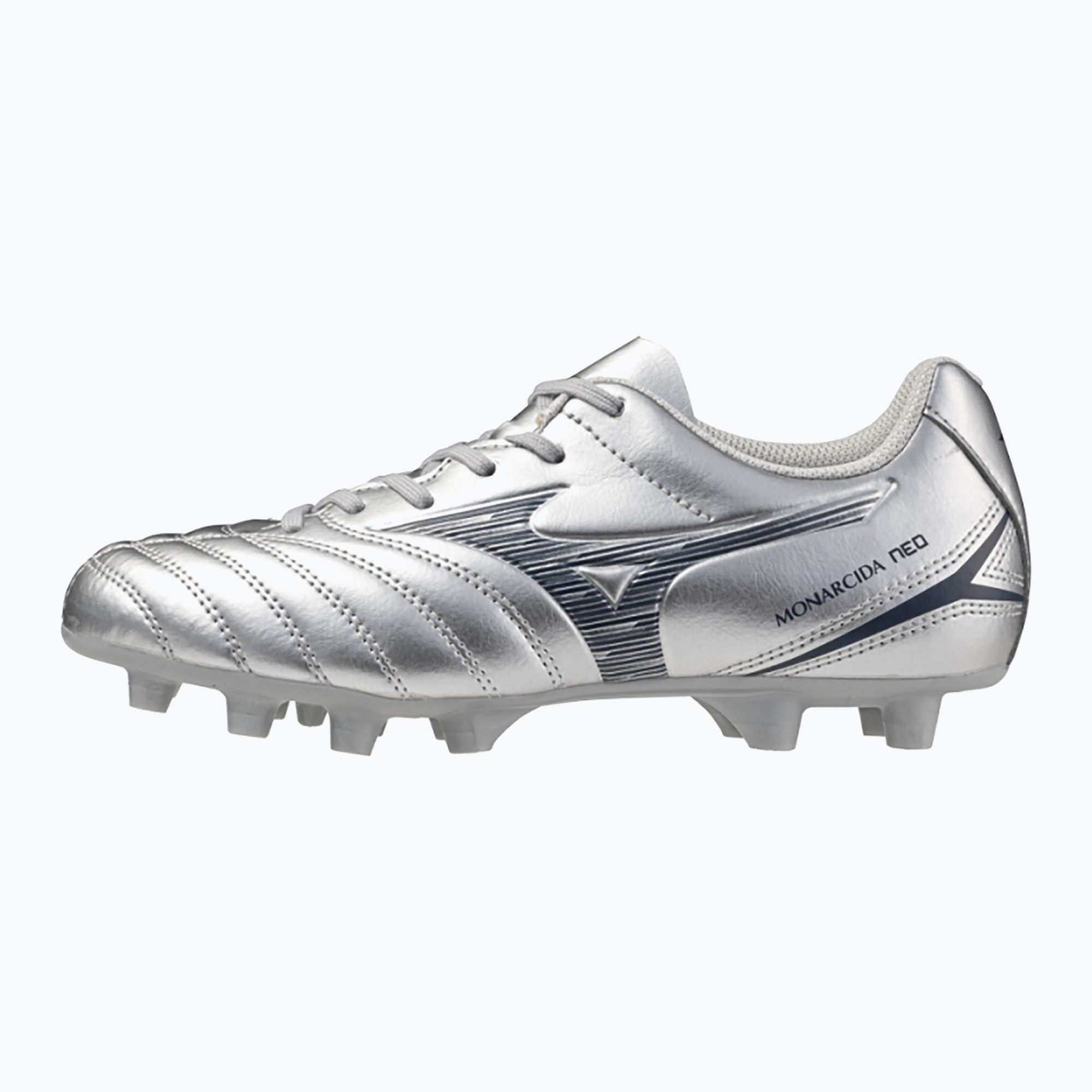 Children's football boots Mizuno Monarcida Neo III Select Jr Md galaxy silver/8605 c/gold (37 EU)
