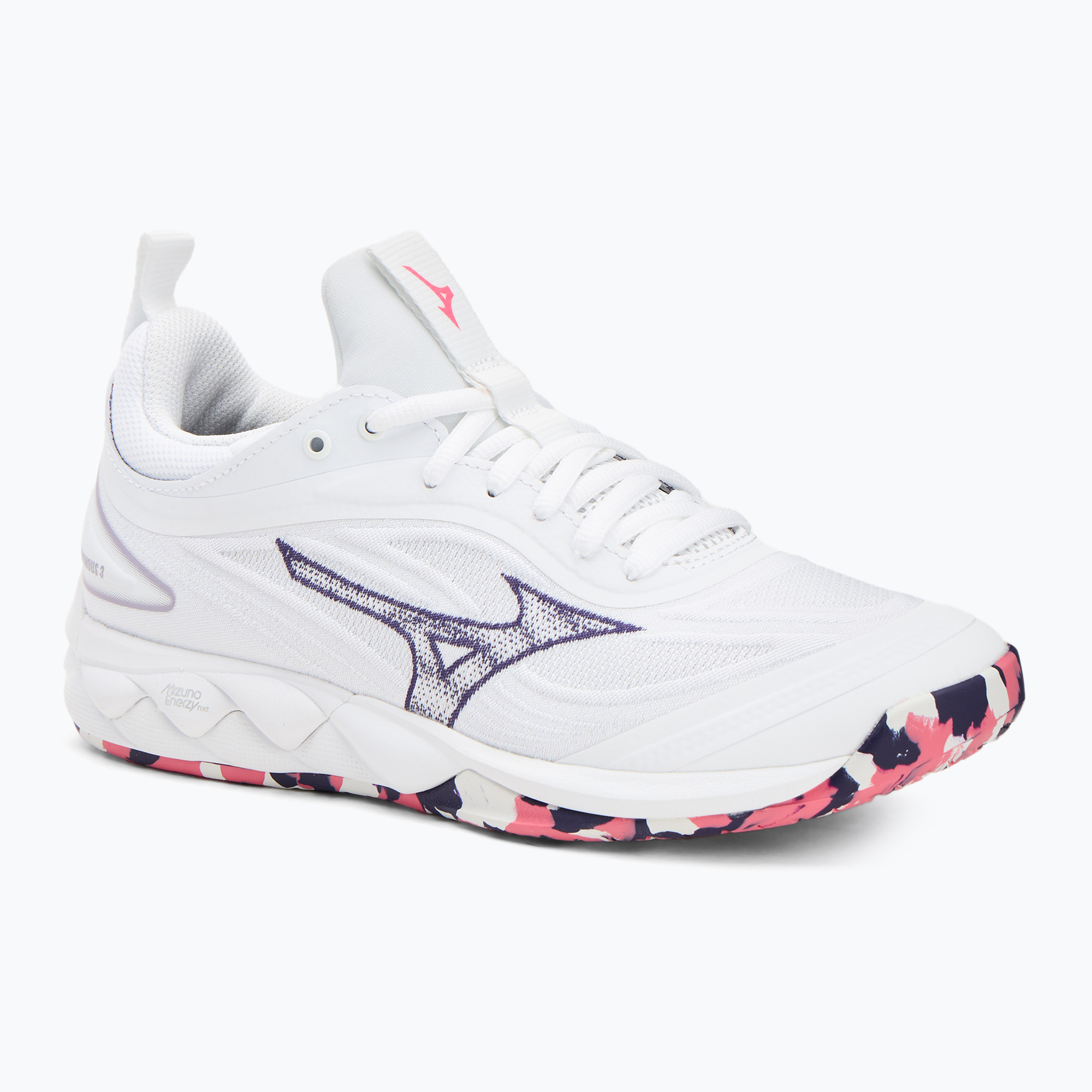 Mizuno Wave Luminous 3 volleyball shoes white/violet indigo/camellia rose (39 EU)