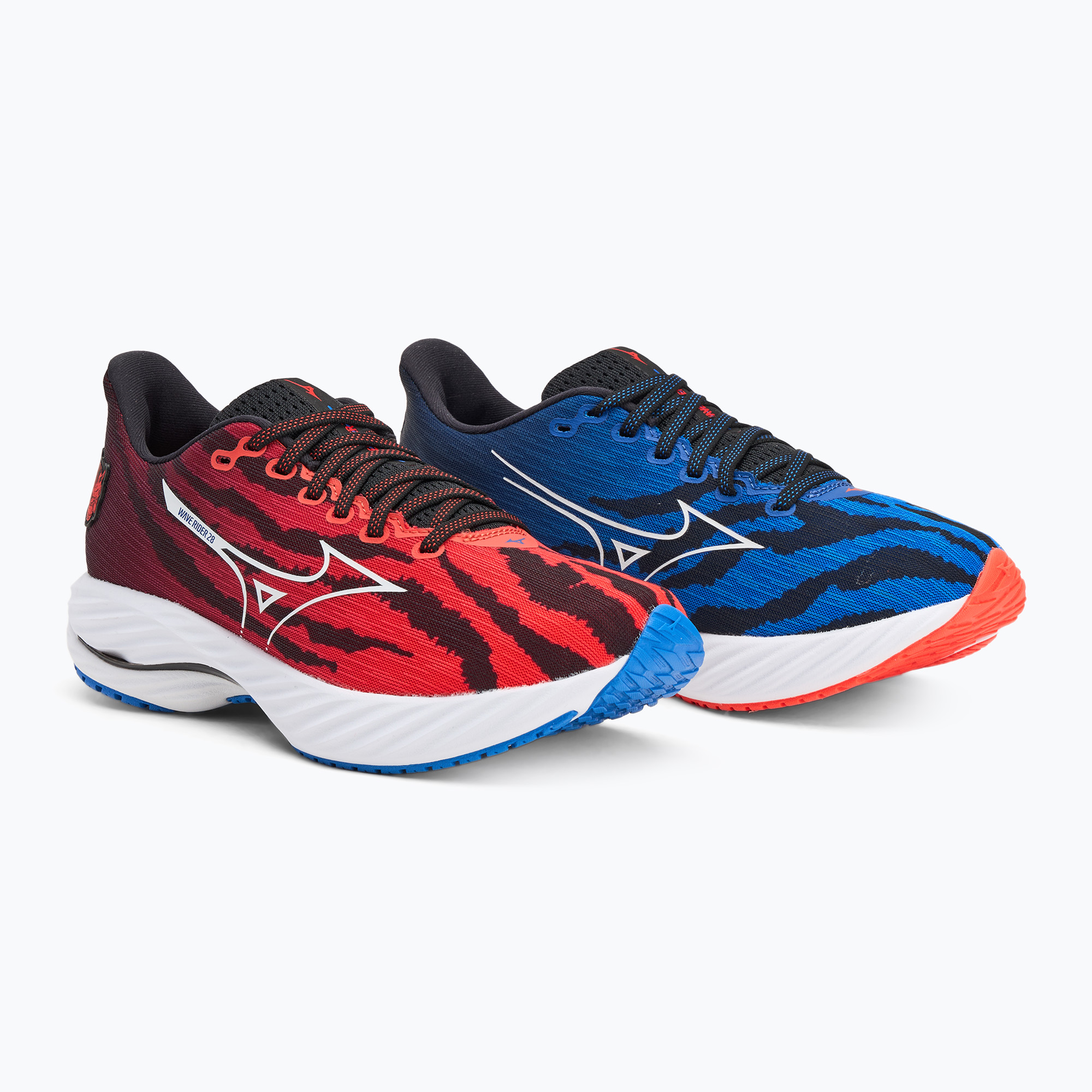 Running shoes Mizuno Wave Rider 28 ignition red/white/baseball blue (46 EU)