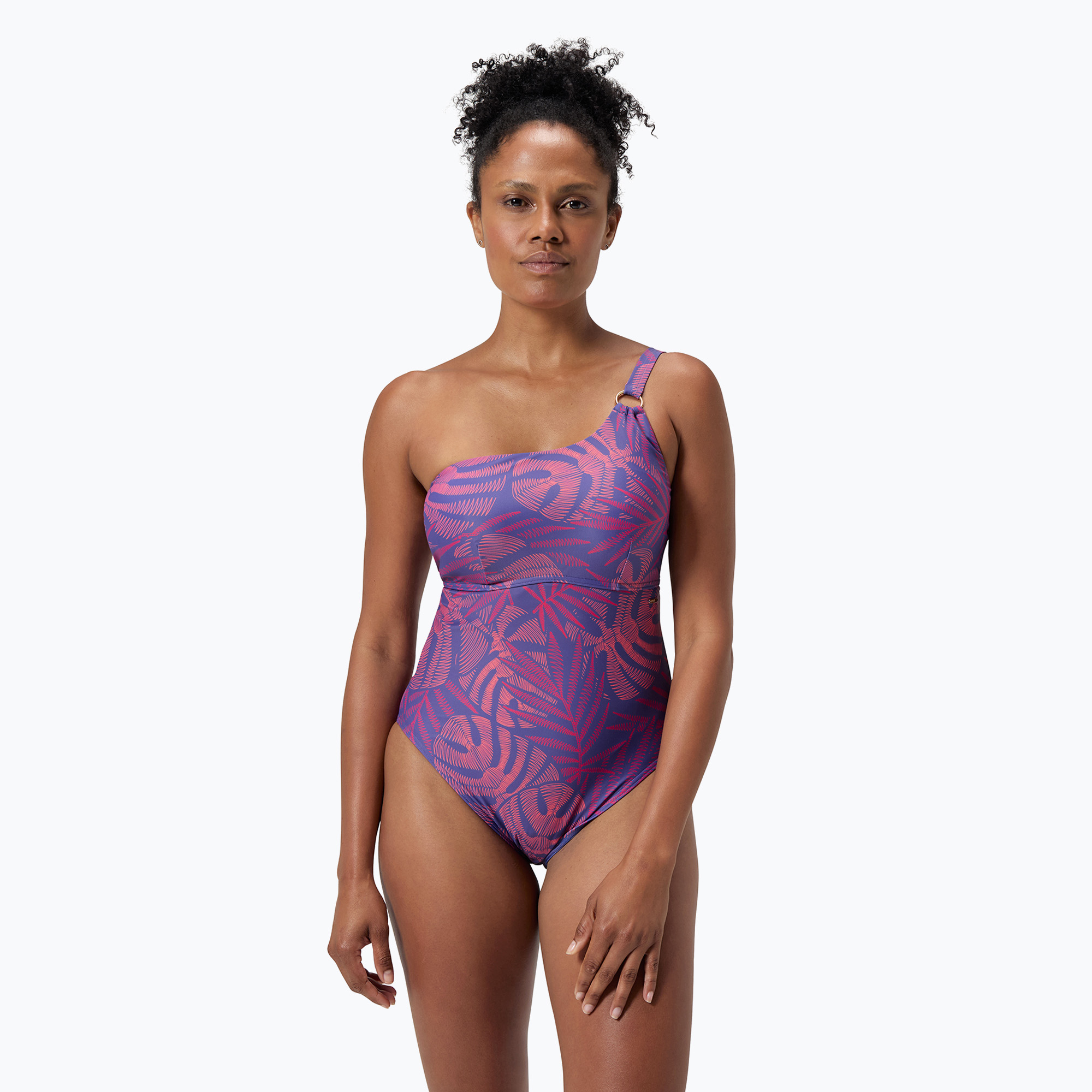 Speedo women's one-piece swimsuit Shaping Printed Asymmetric hapuna blue (34)