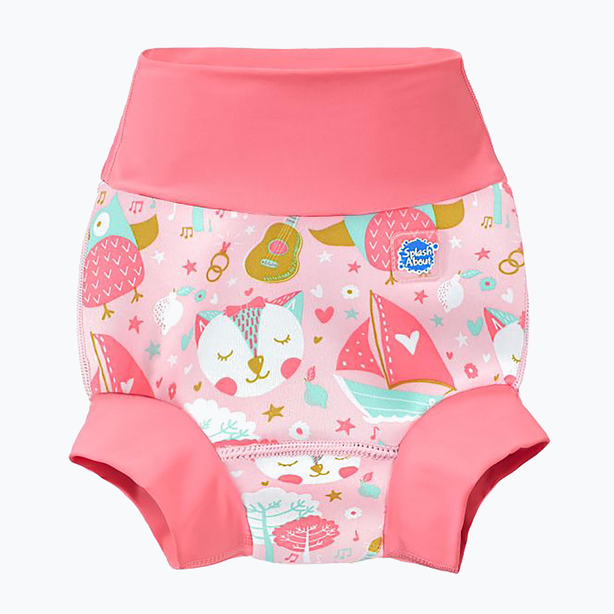 Splash About Happy Nappy Owl and Kitten pink swim nappy HNPOPL (3-6 M)