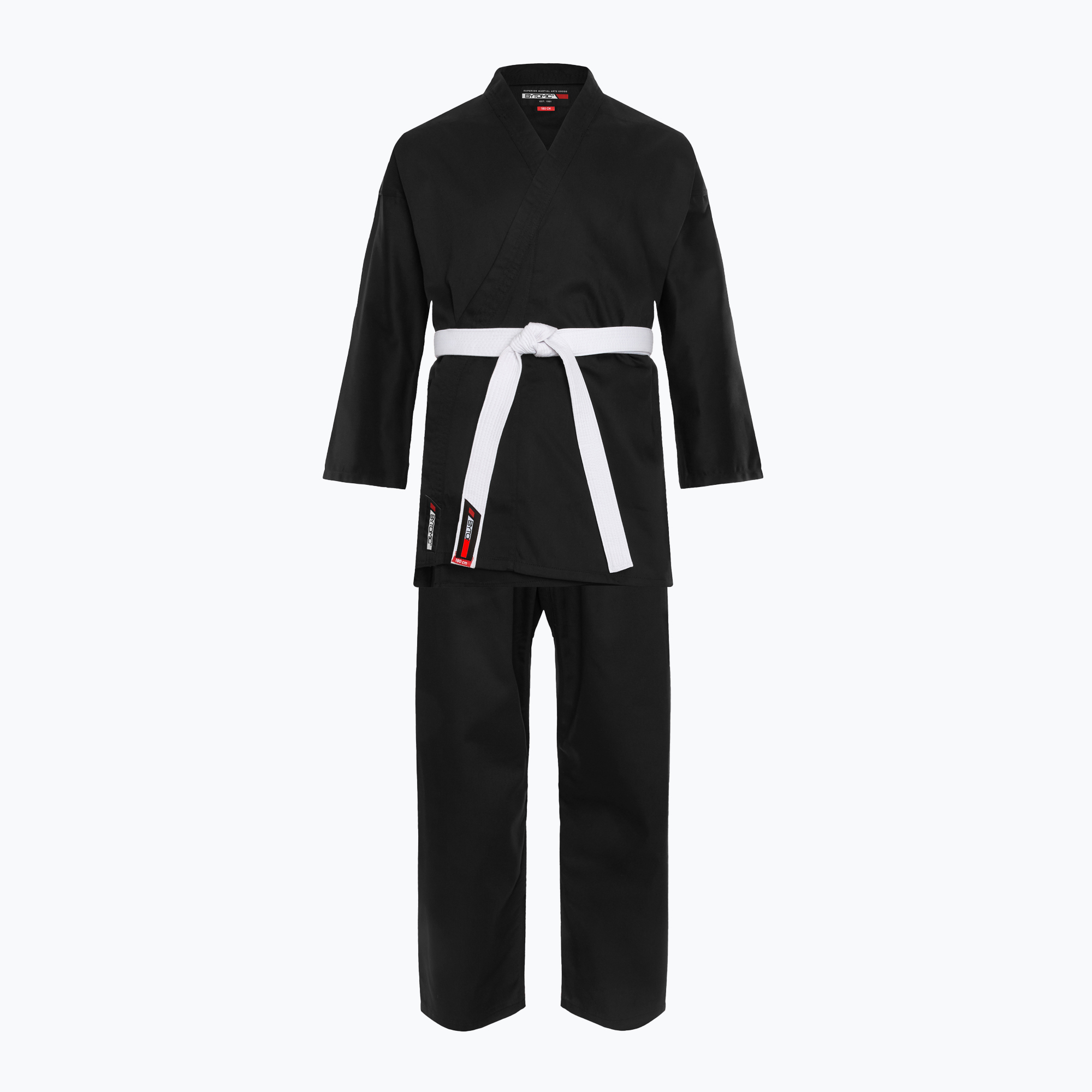 Karategi with belt Bytomic Red Label 7oz Lightweight Karate Uniform black (5 (180 cm))