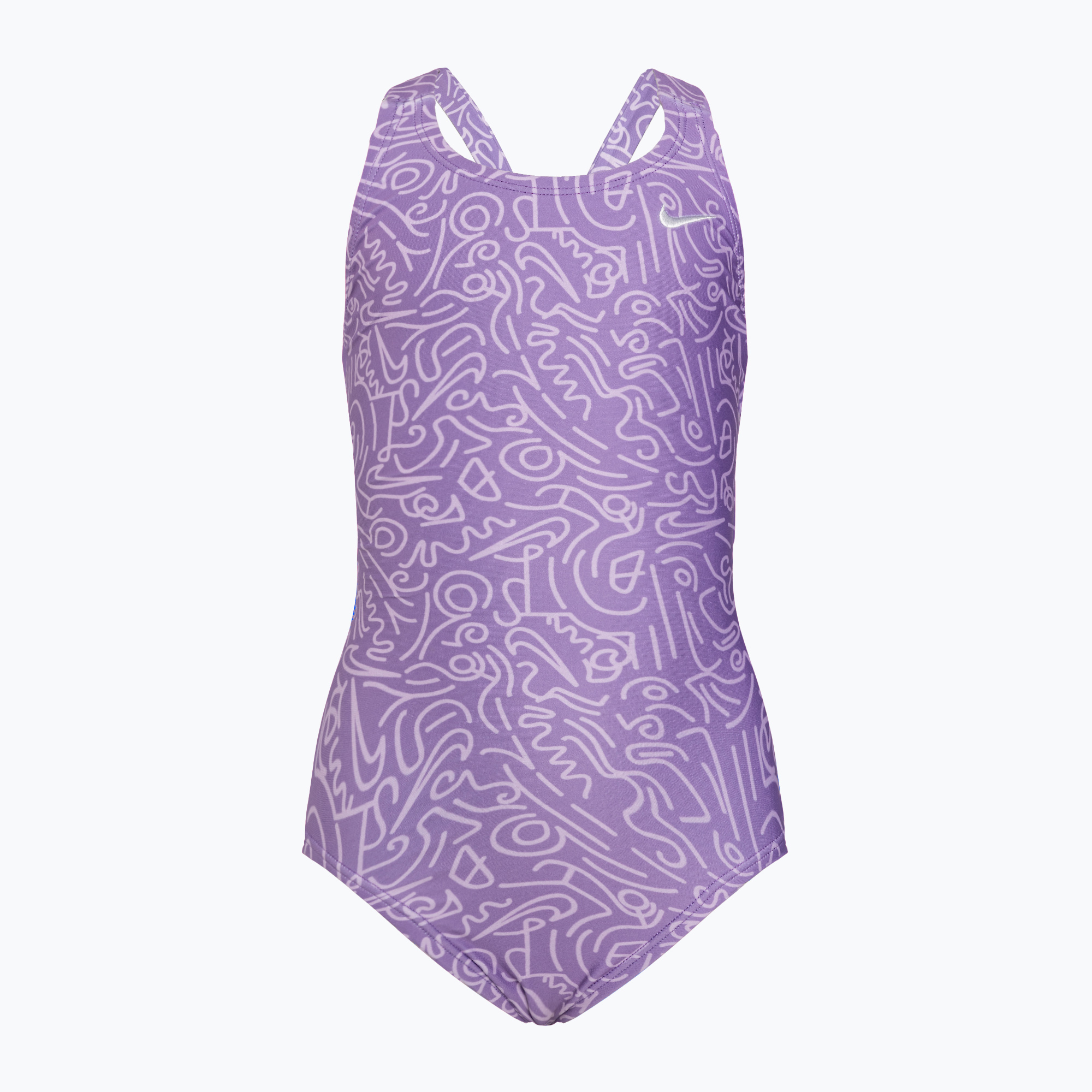 Nike Hydrastrong Multi Print Fastback space purple children's one-piece swimsuit (130-140 (S))