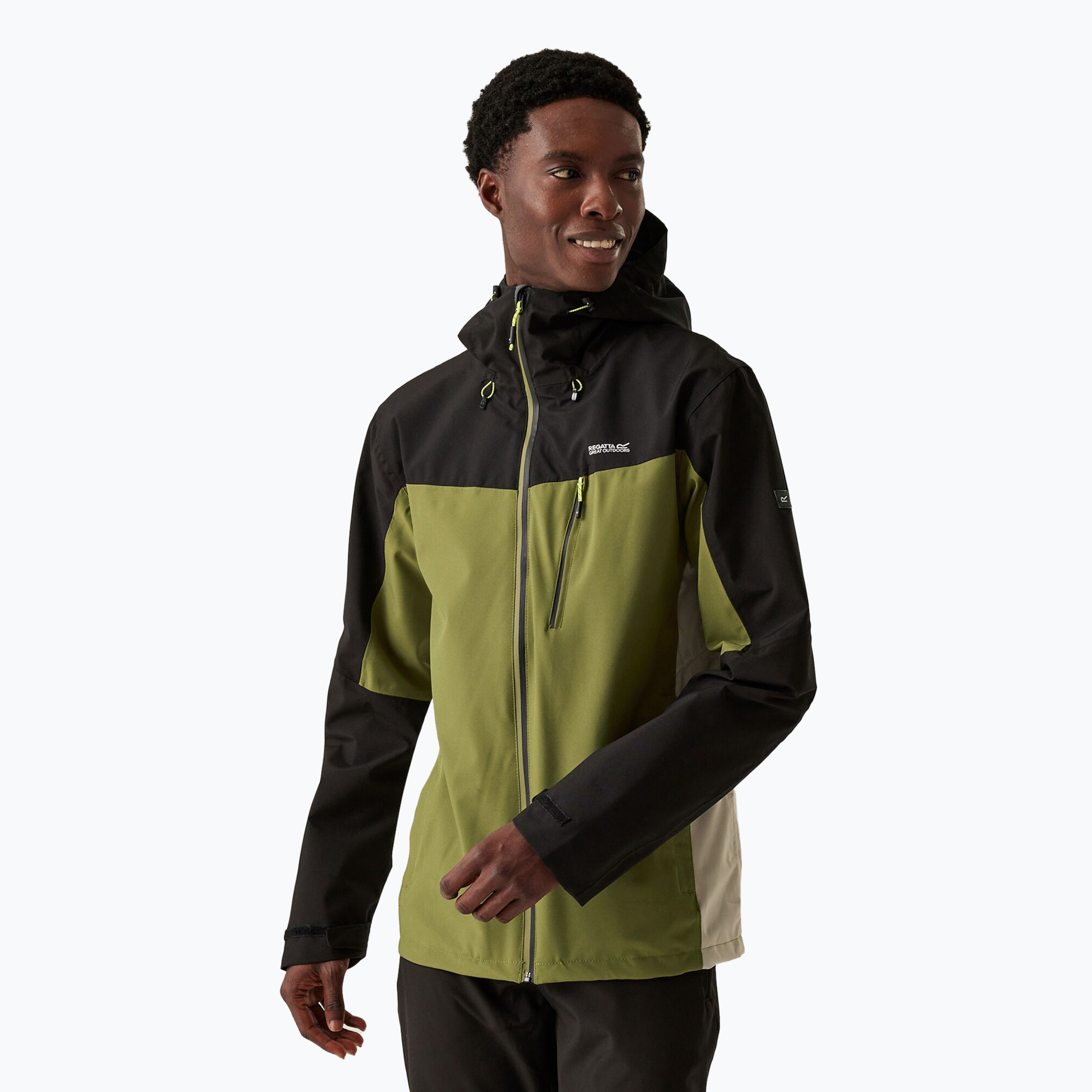 Men's REGATTA Birchdale nephrite green/black rain jacket (L)