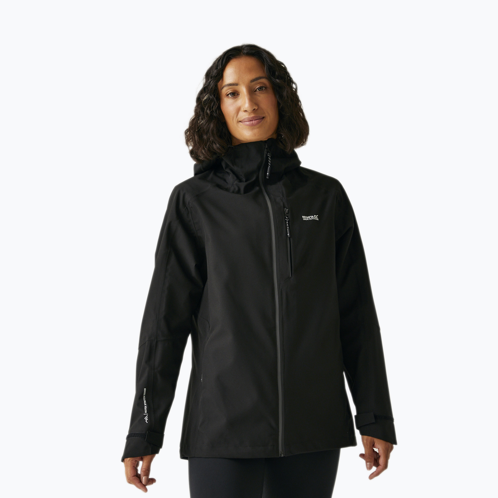 Women's rain jacket REGATTA Birchdale II black/seal grey (10)