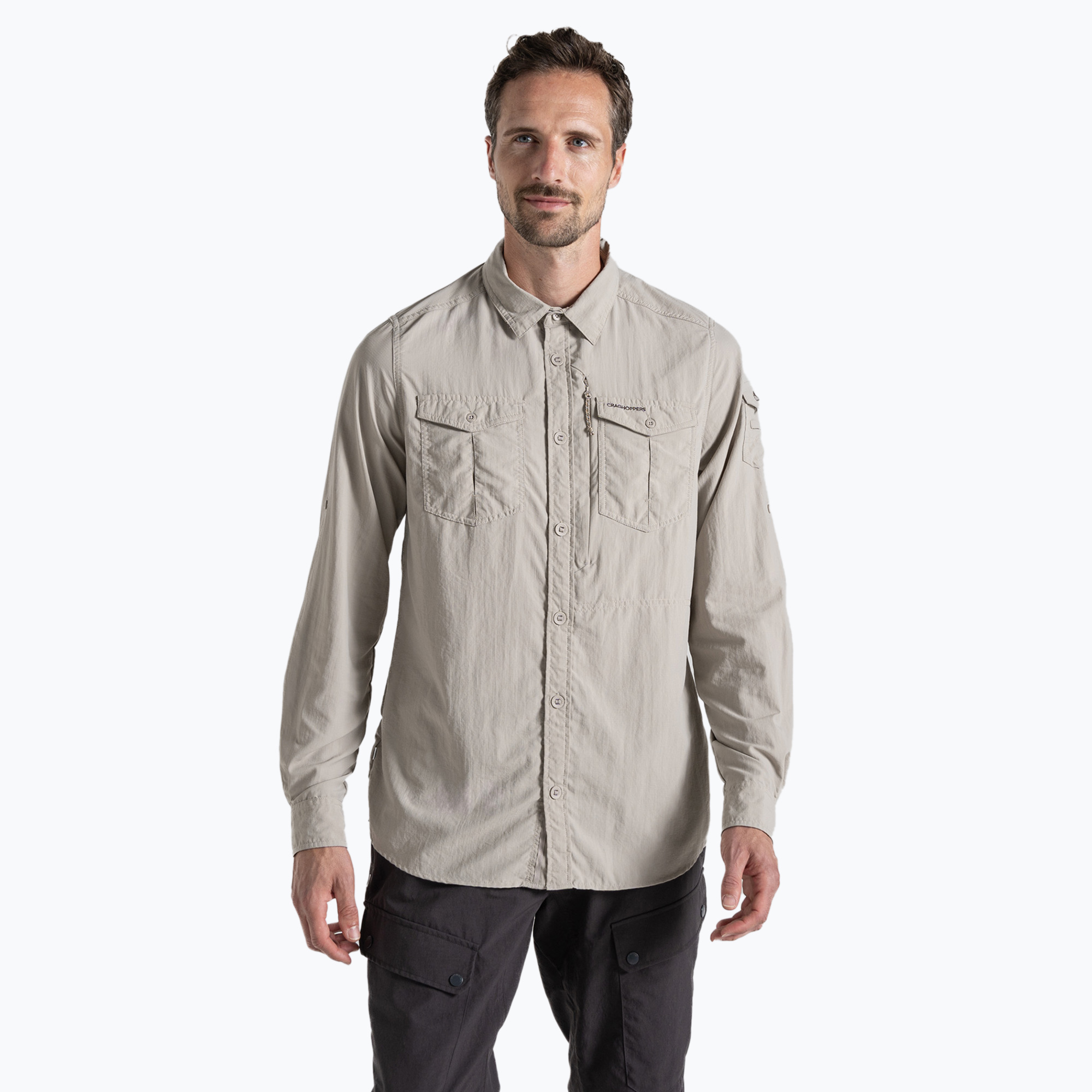 Men's Craghoppers NosiLife Adventure Long Sleeved Shirt III parchment shirt (S)