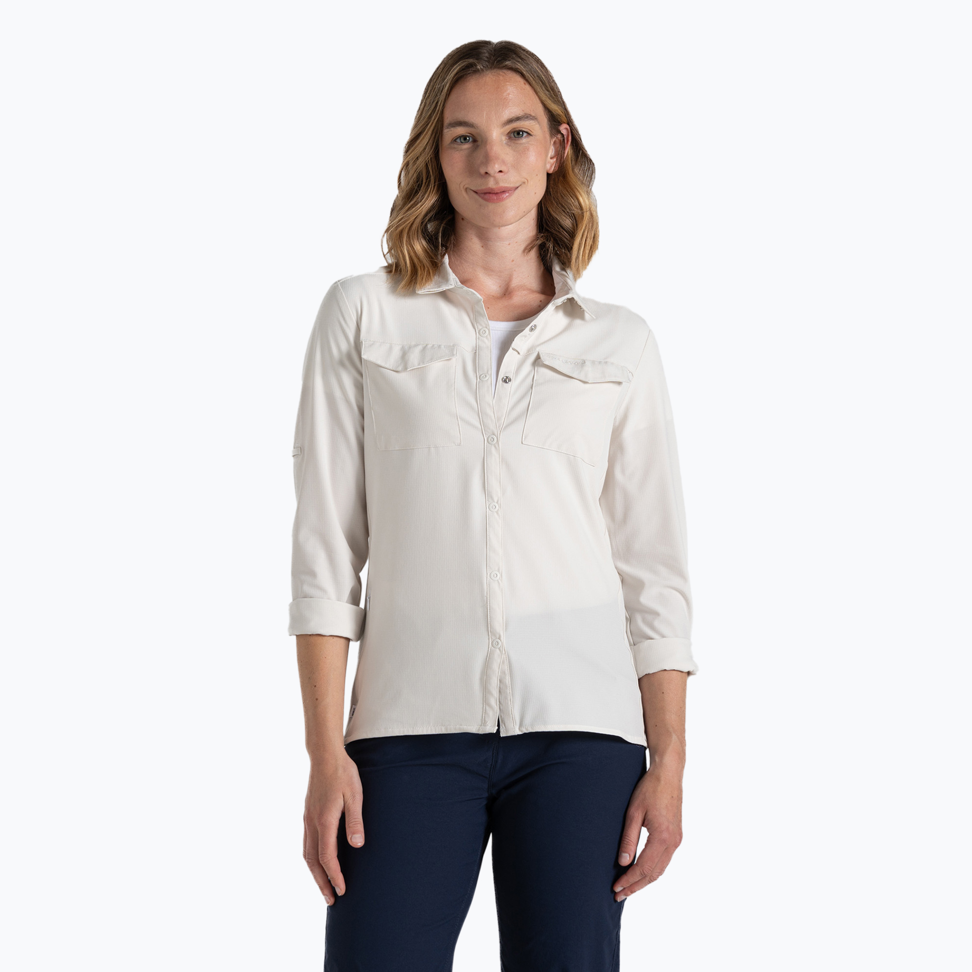 Women's Craghoppers NosiLife Pro Long Sleeved Shirt III seasalt trekking shirt (36)