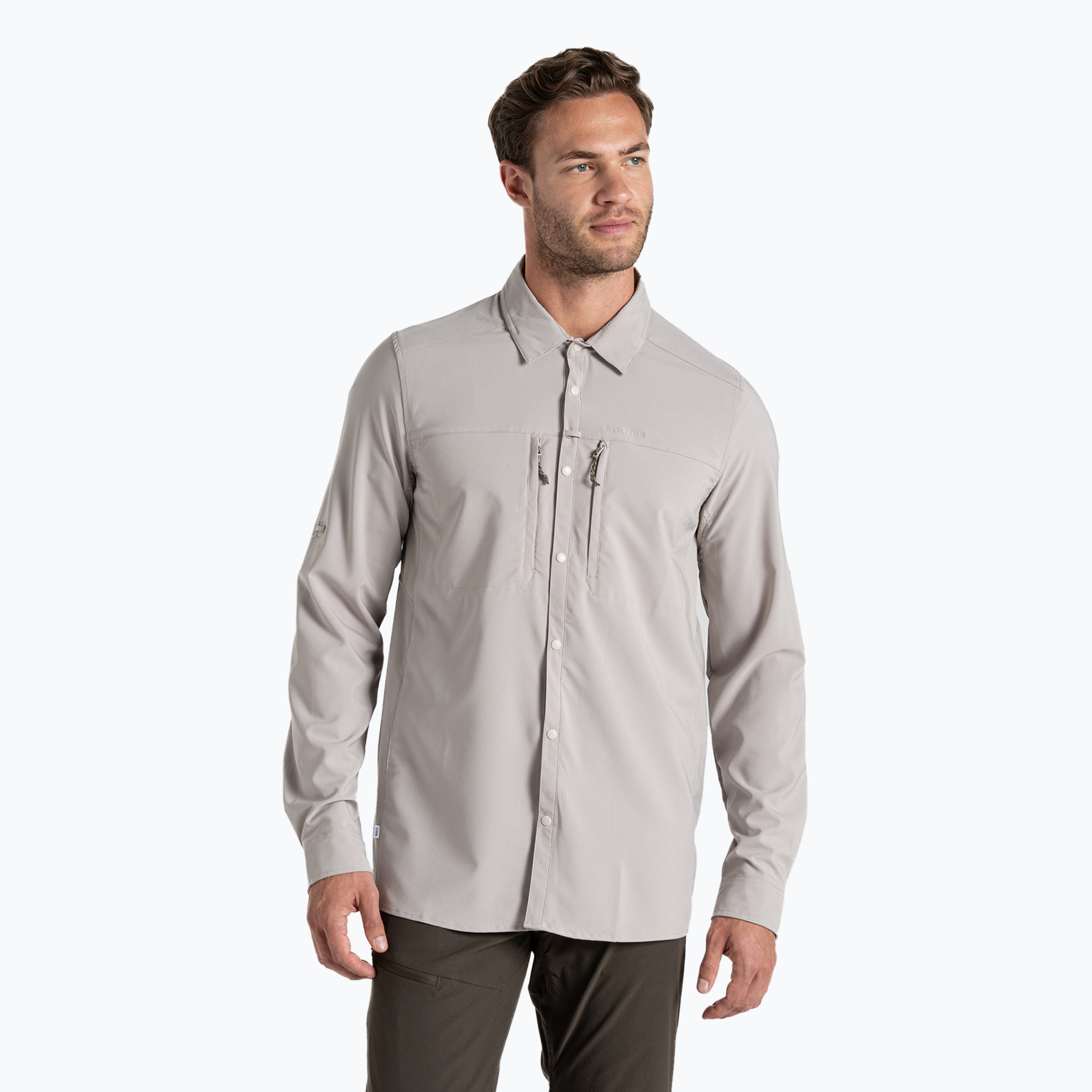 Craghoppers men's shirt NosiLife Long Sleeved Pro Shirt V parchment (M)