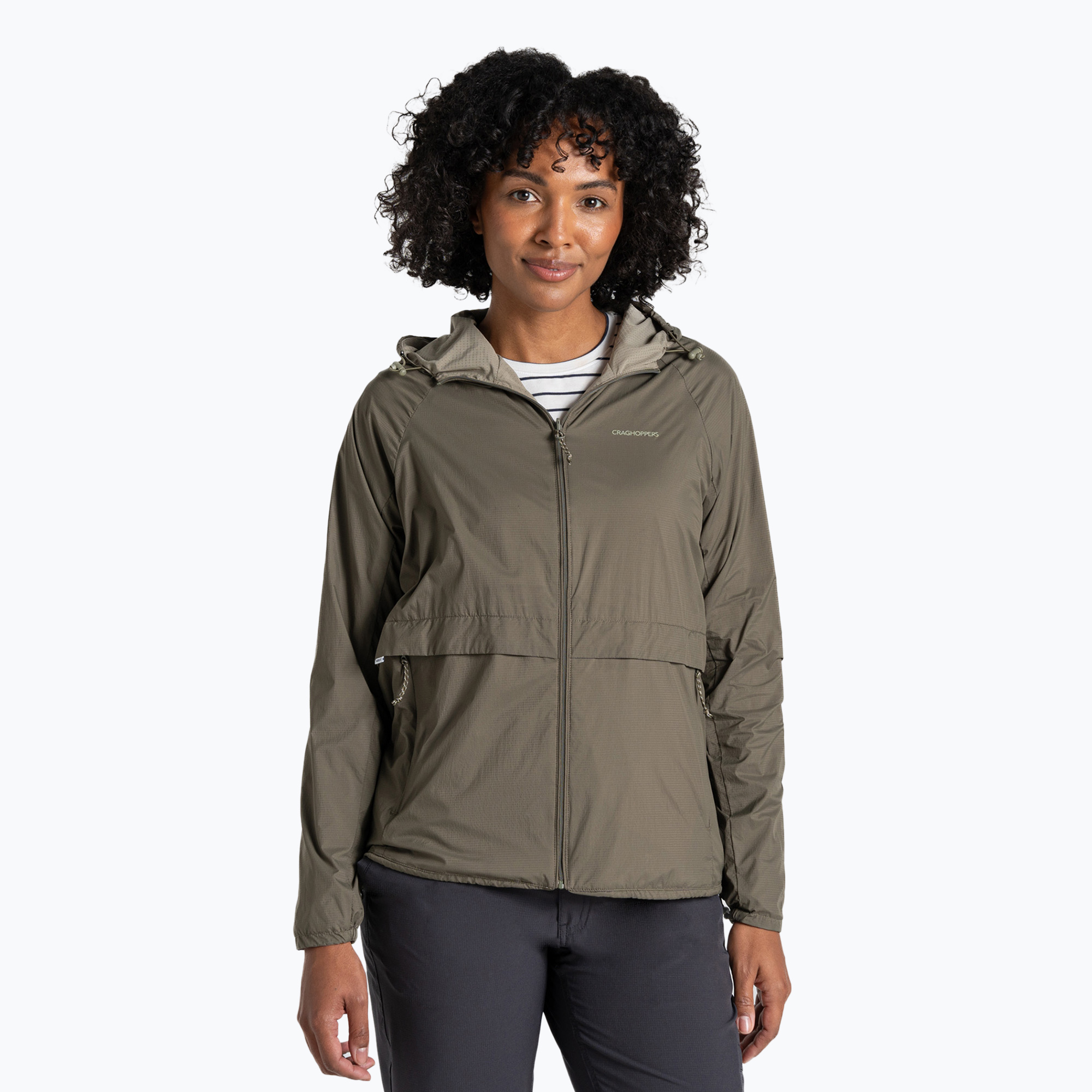 Women's Craghoppers NosiLife Rosa Reversible wild olive / vert wind jacket (34)