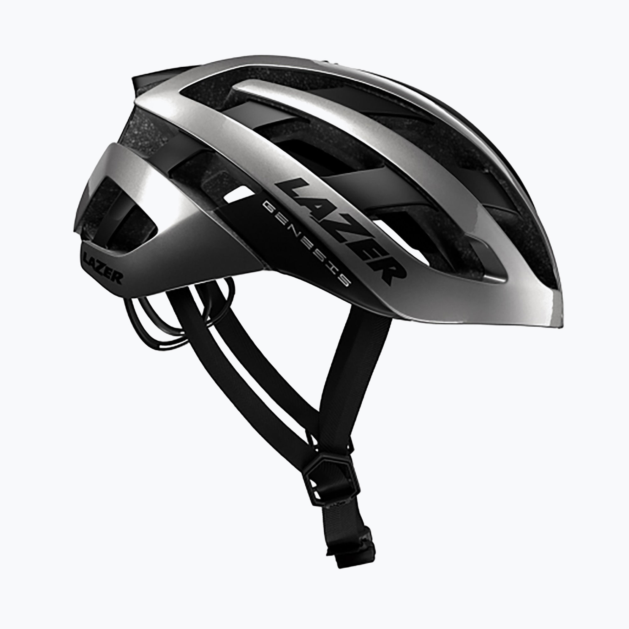 Lazer Genesis gloss titanium bicycle helmet (55-59 cm (M))