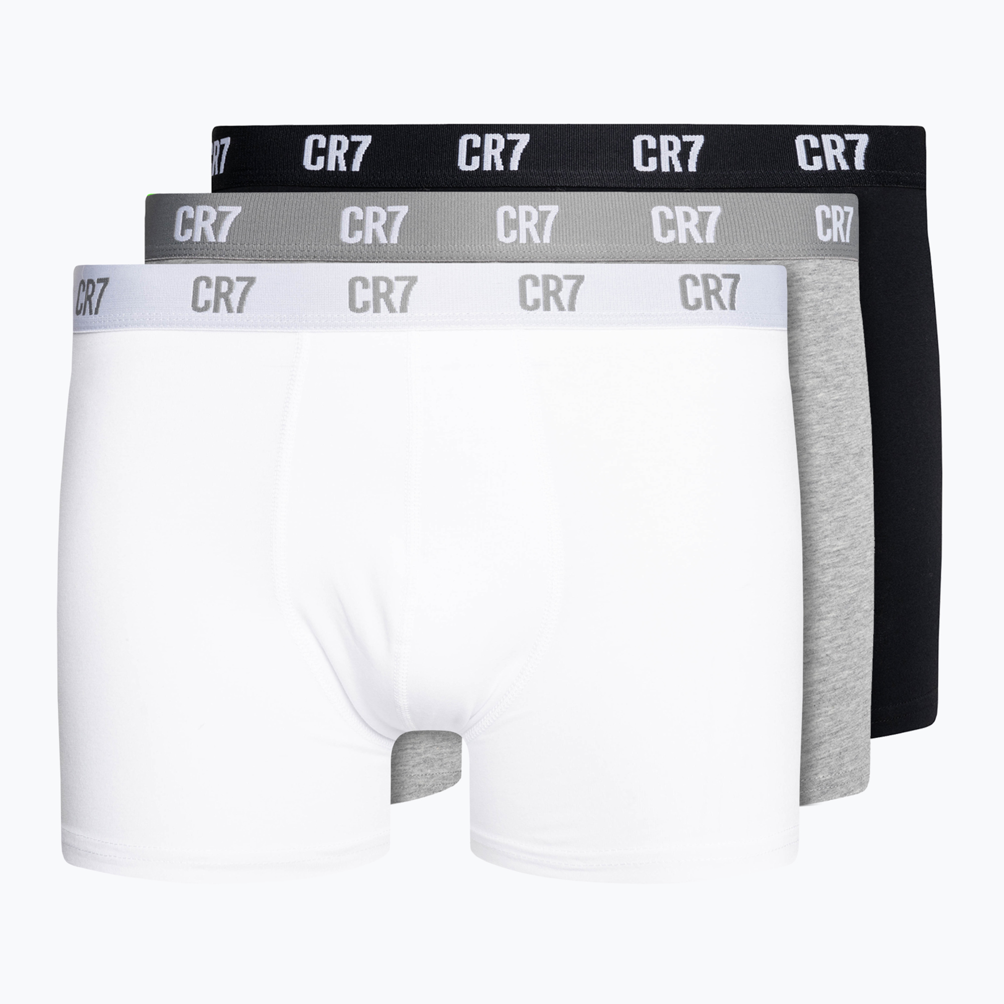 Men's CR7 Basic Trunk boxer shorts 3 pairs white/grey melange/black (M)