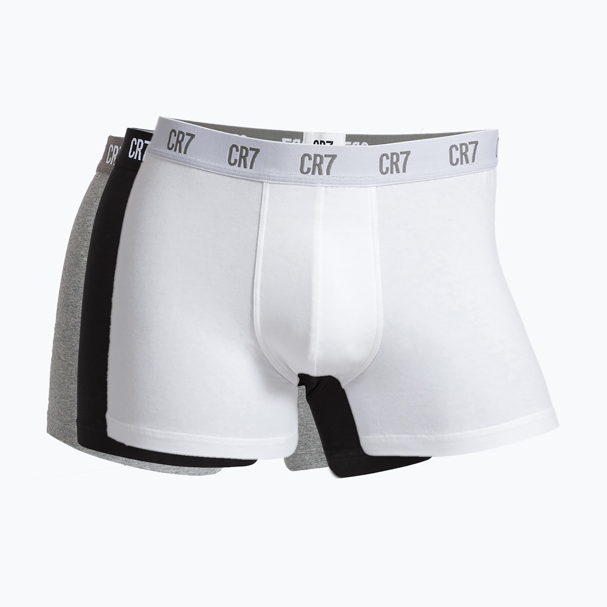 Men's trunks CR7 Basic Trunk 3 pairs white/ greymelange/ black (2XL)