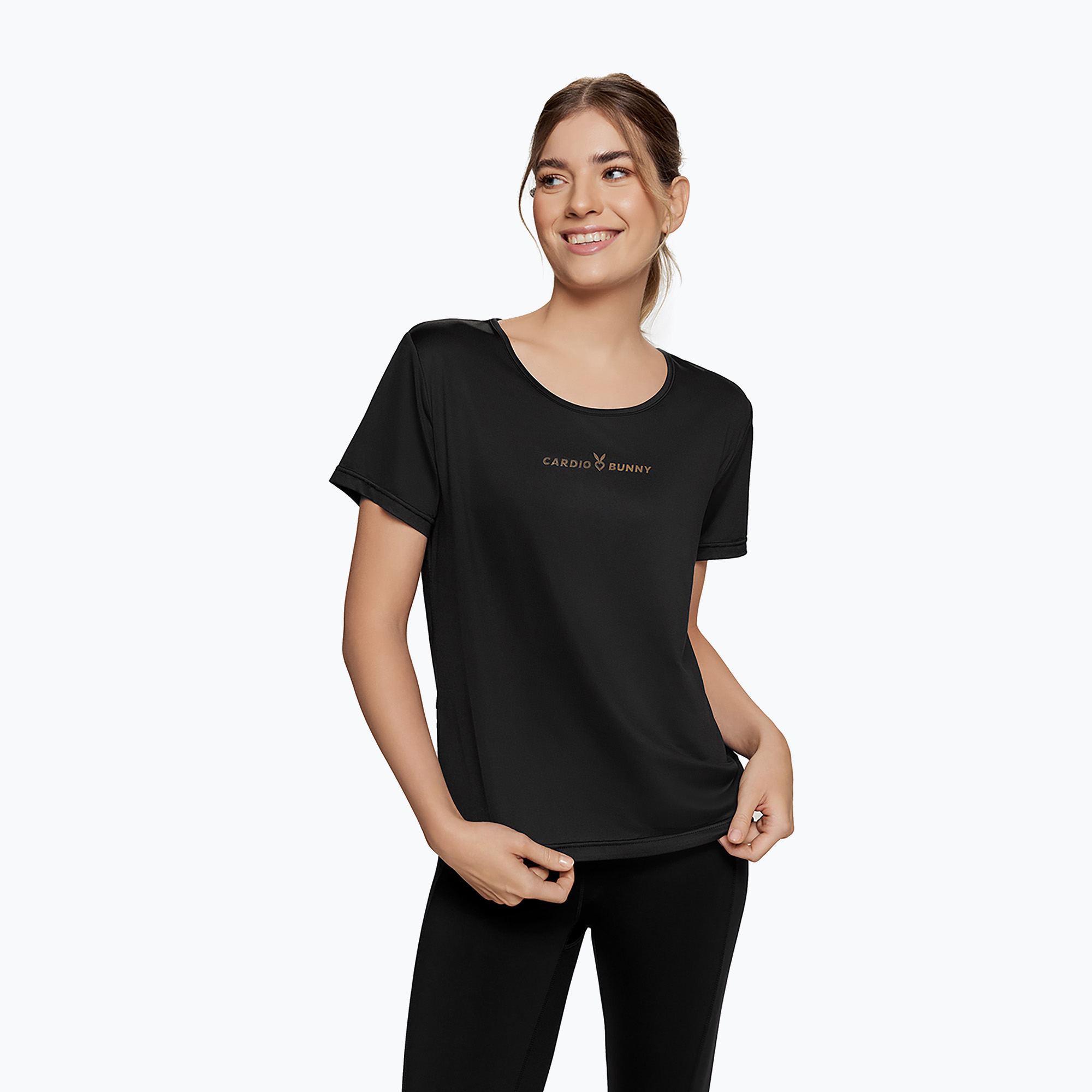Women's workout shirt Cardio Bunny Fog black (S)