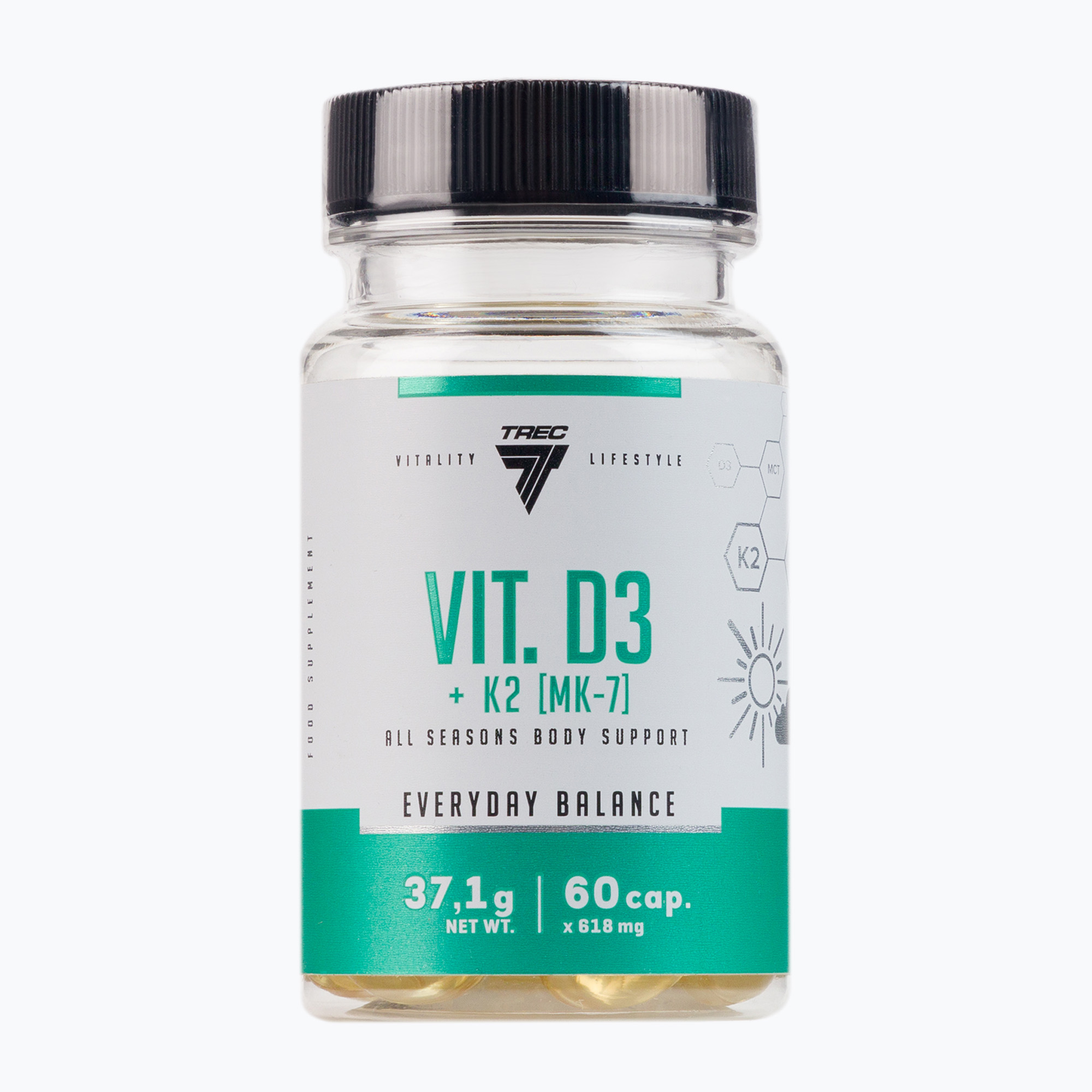 Vitamin D3 K2 (MK-7) Trec vitamin complex 60 capsules TRE/539 (60 kaps.)